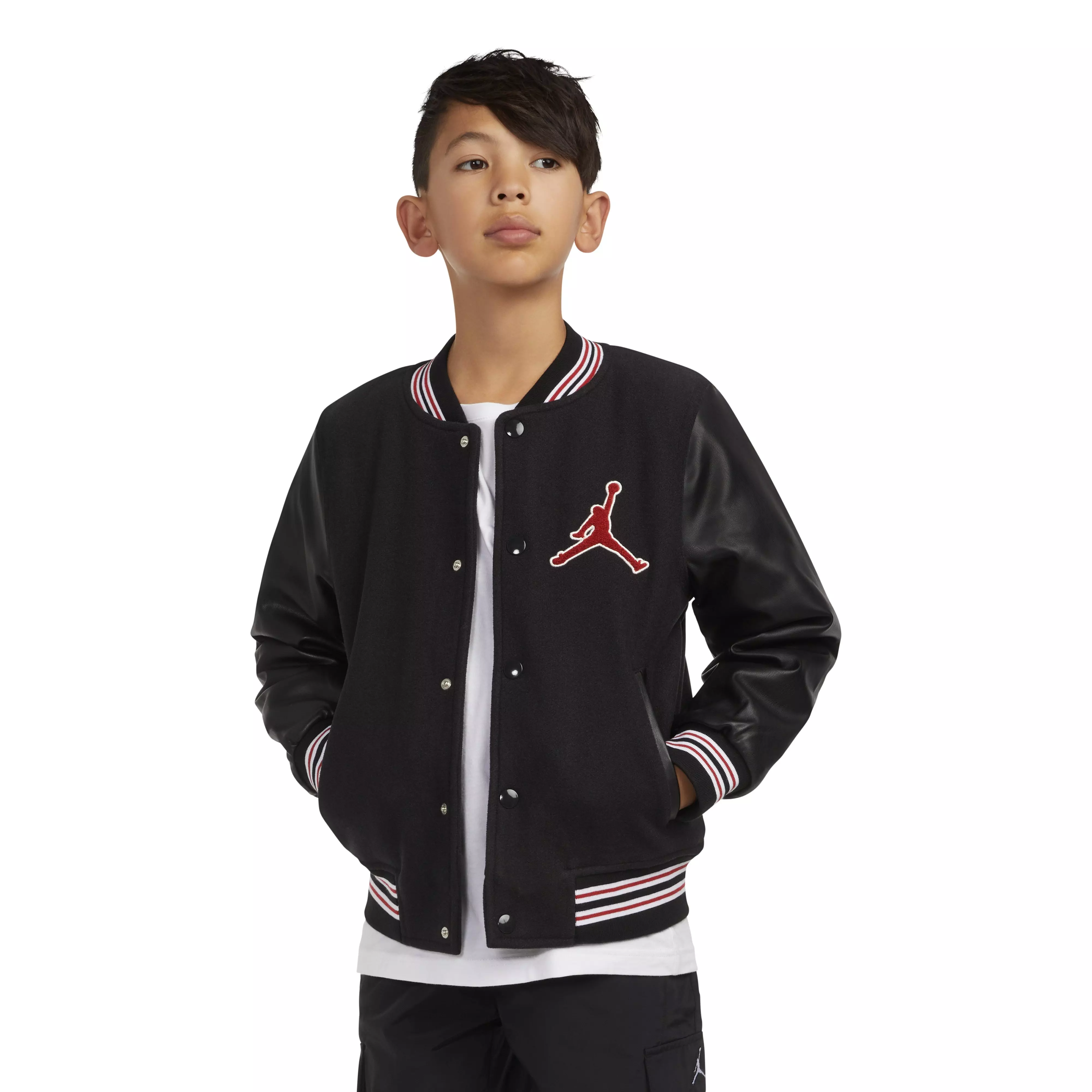 Jordan Big Boys' Varsity Jacket-Black - BLACK