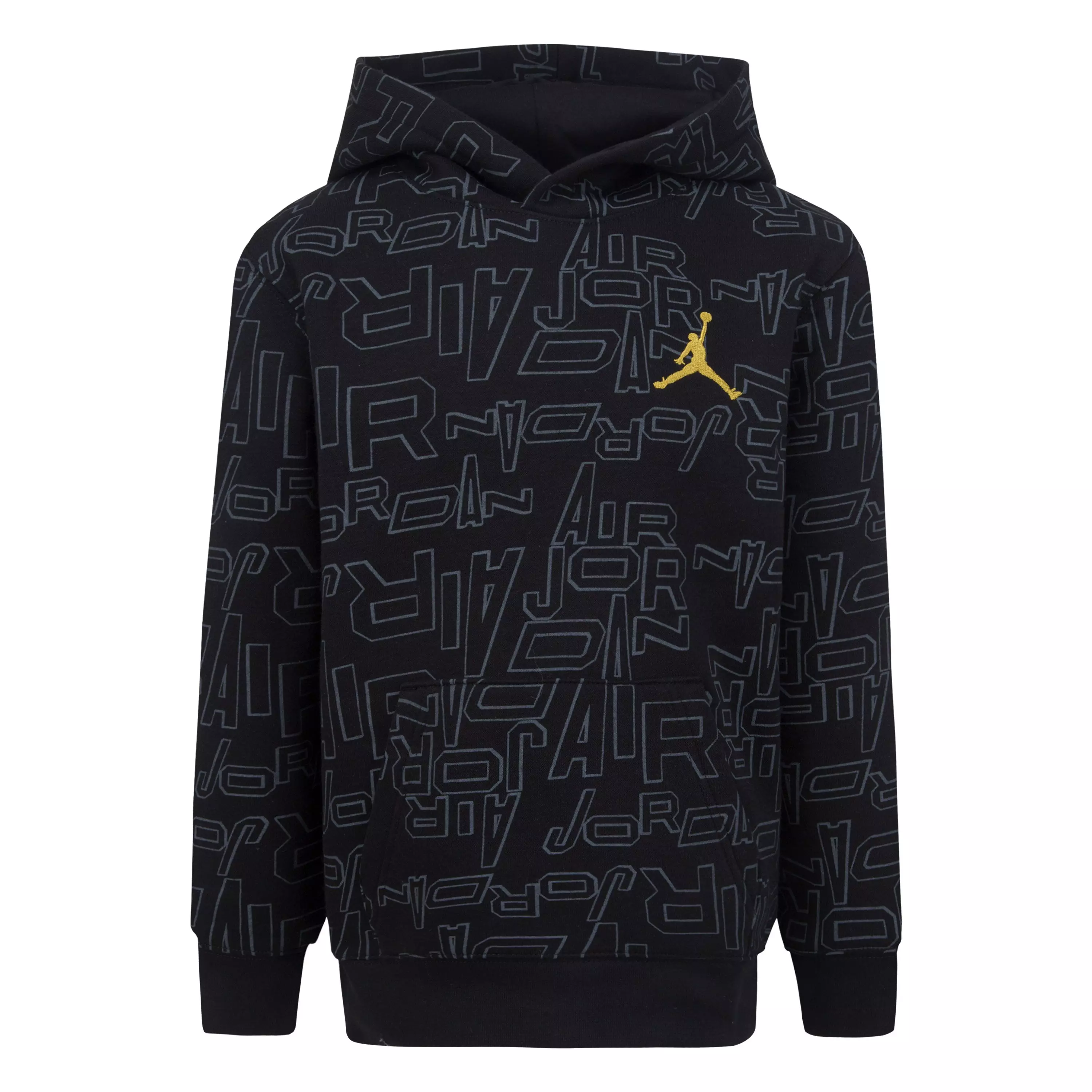 Jordan Big Boys' DMP Gratitude Take Flight All-Over-Printed Hoodie - Black/Gold - BLACK/GOLD