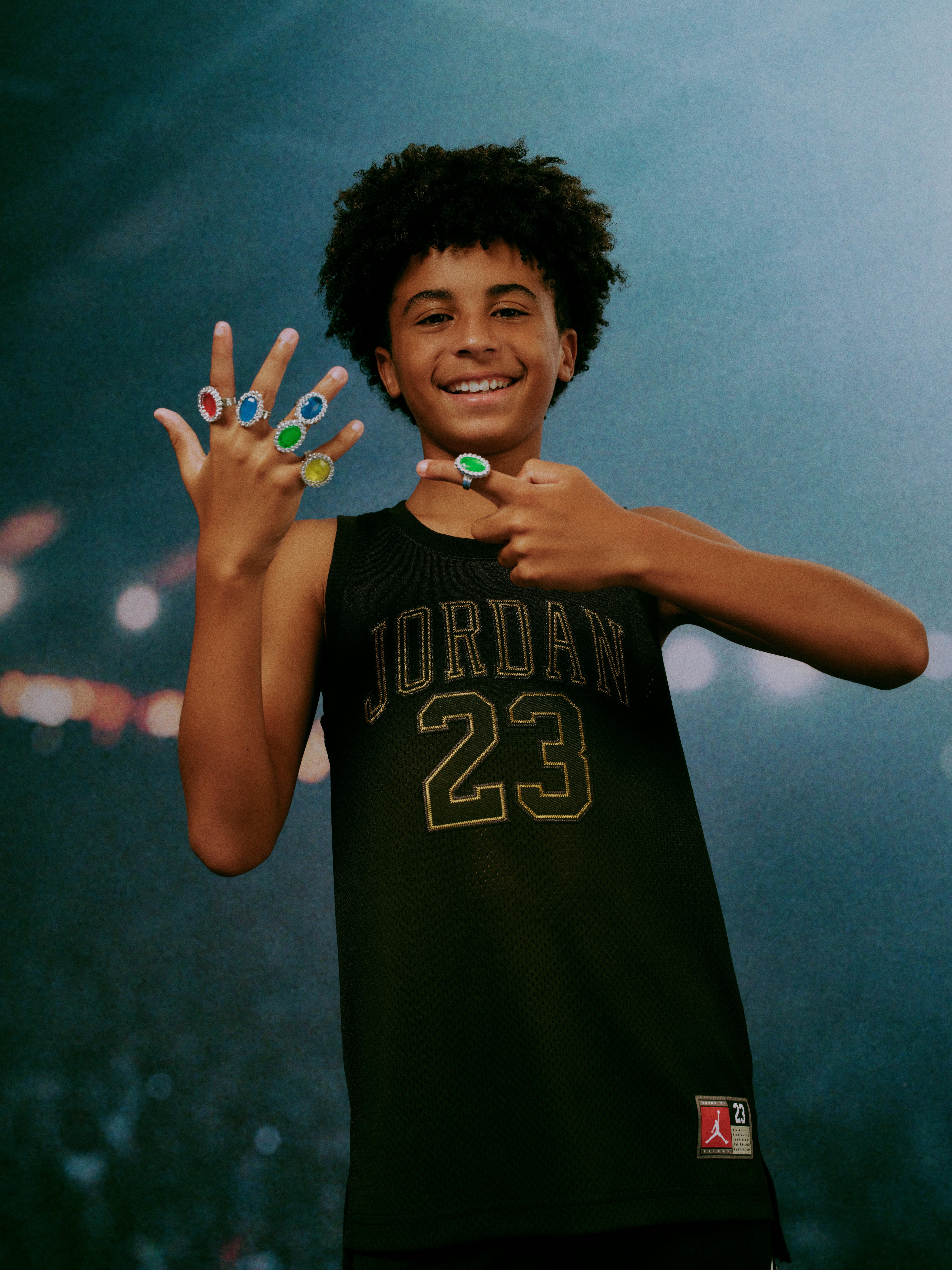 Jordan Big Boys' DMP Gratitude 23 Jersey - Black/Gold - BLACK/GOLD Thumbnail View 11