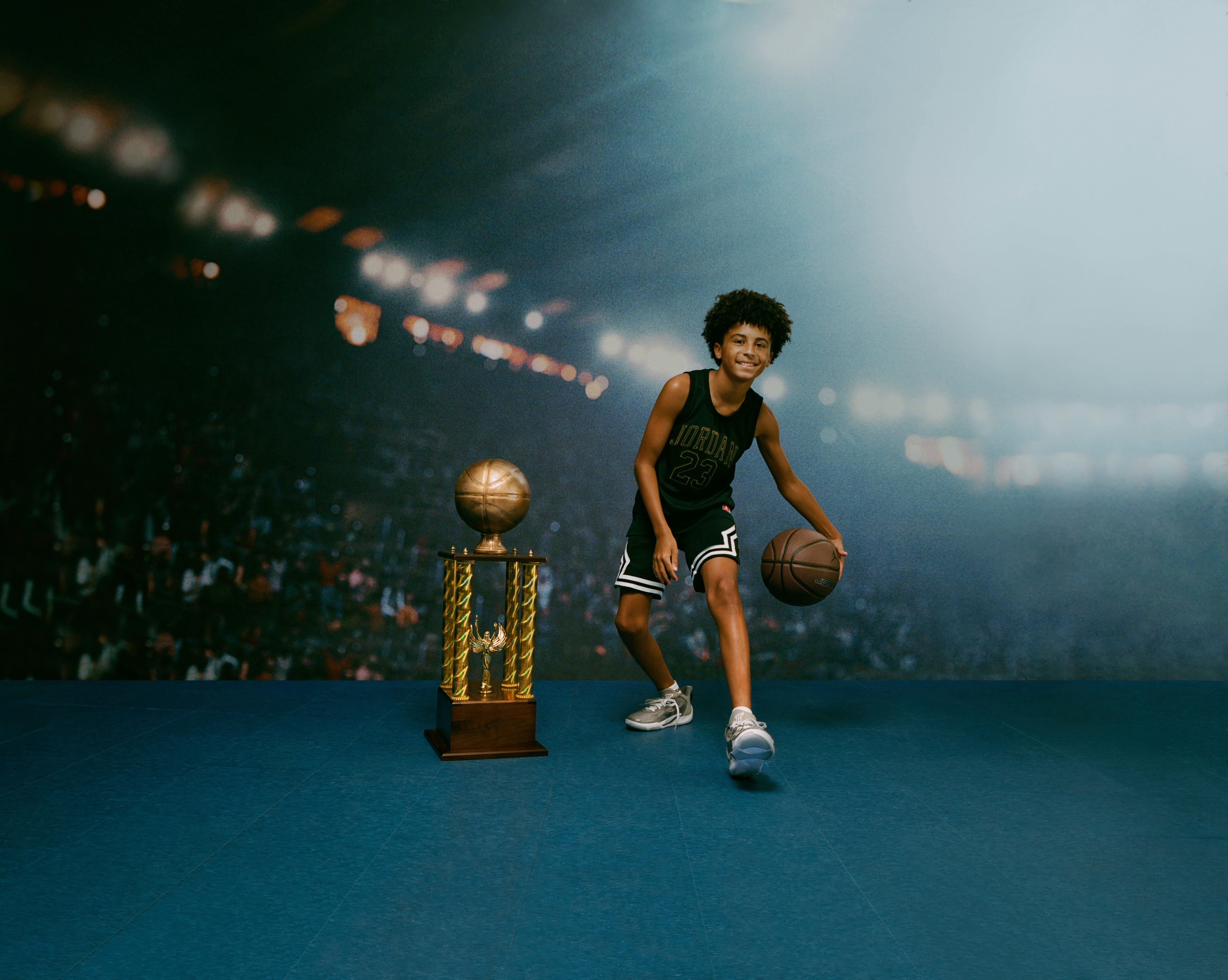 Jordan Big Boys' DMP Gratitude 23 Jersey - Black/Gold - BLACK/GOLD Thumbnail View 9