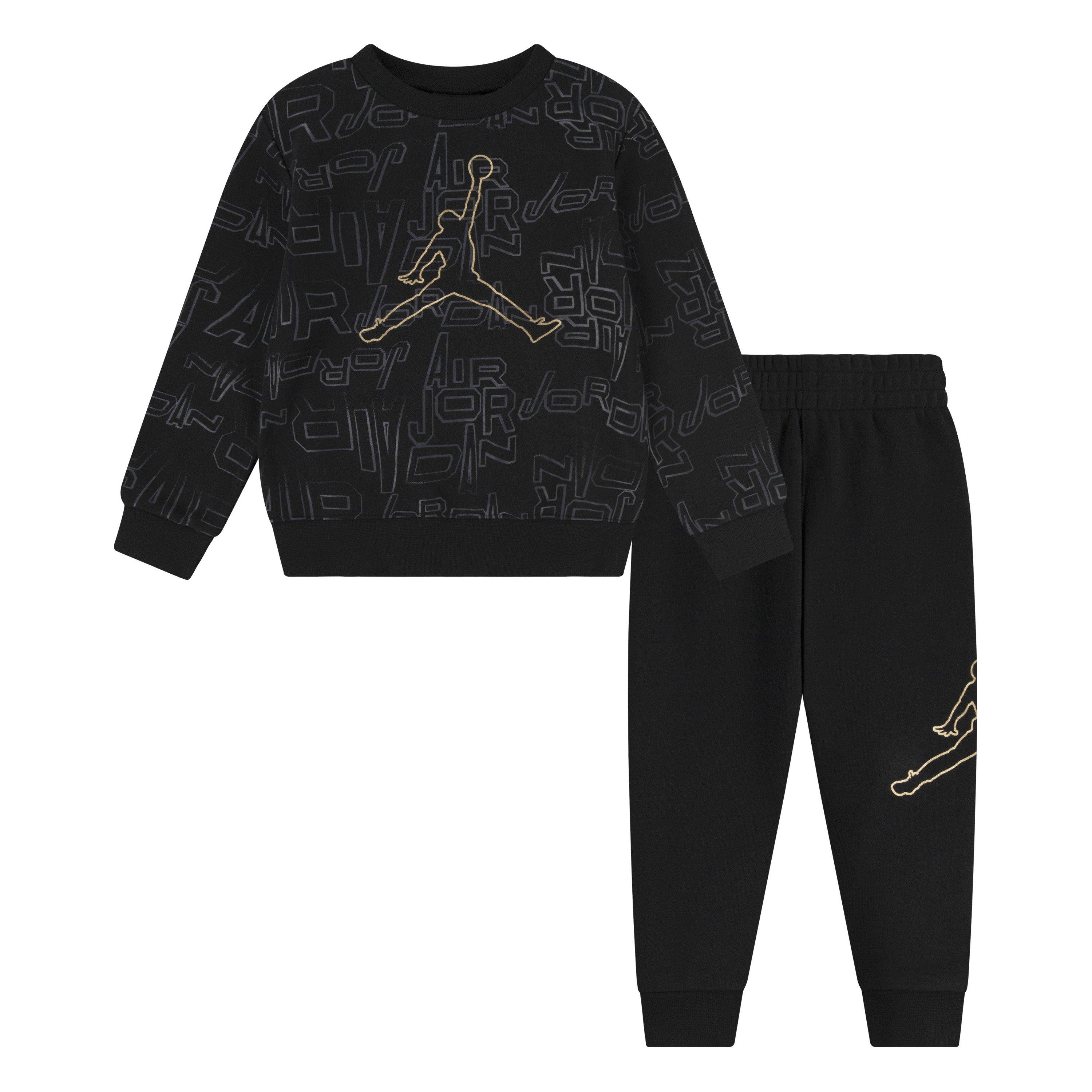 Jordan DMP Gratitude Take Flight Crew Little Boys' Black/Gold Set