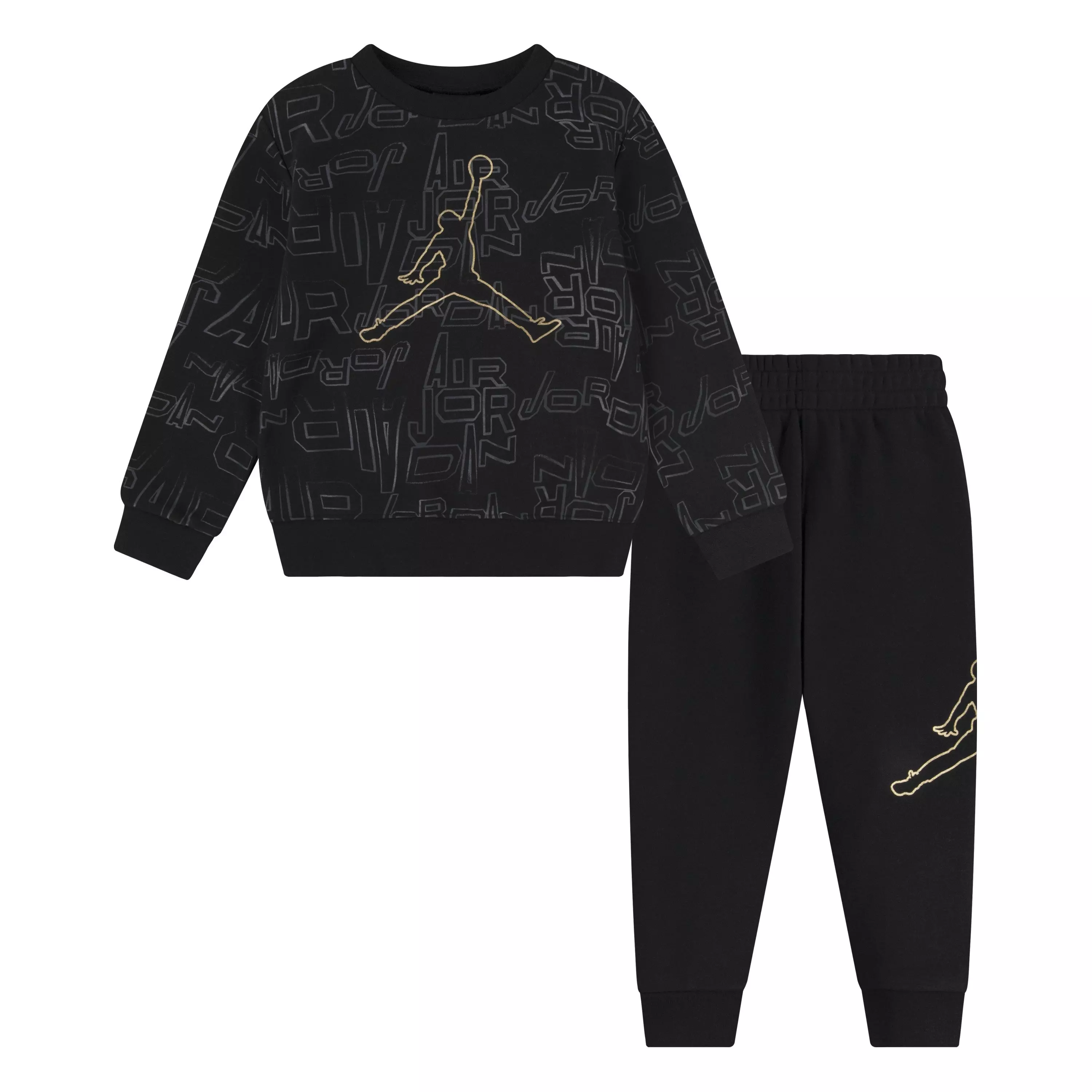 Jordan Little Boys' DMP Gratitude Take Flight Crew Set - Black/Gold - BLACK/GOLD