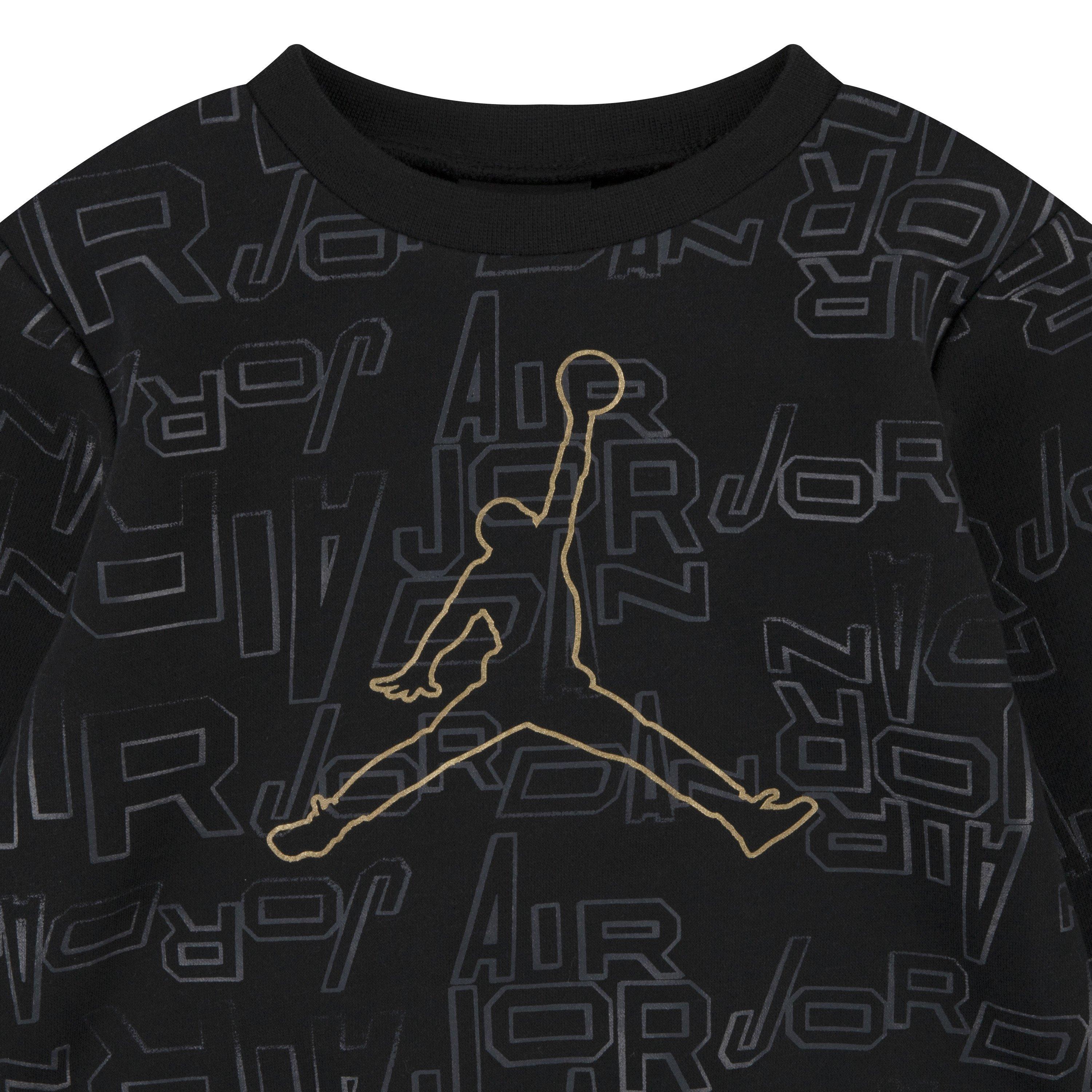 Jordan DMP Gratitude Take Flight Crew Little Boys' Black/Gold Set