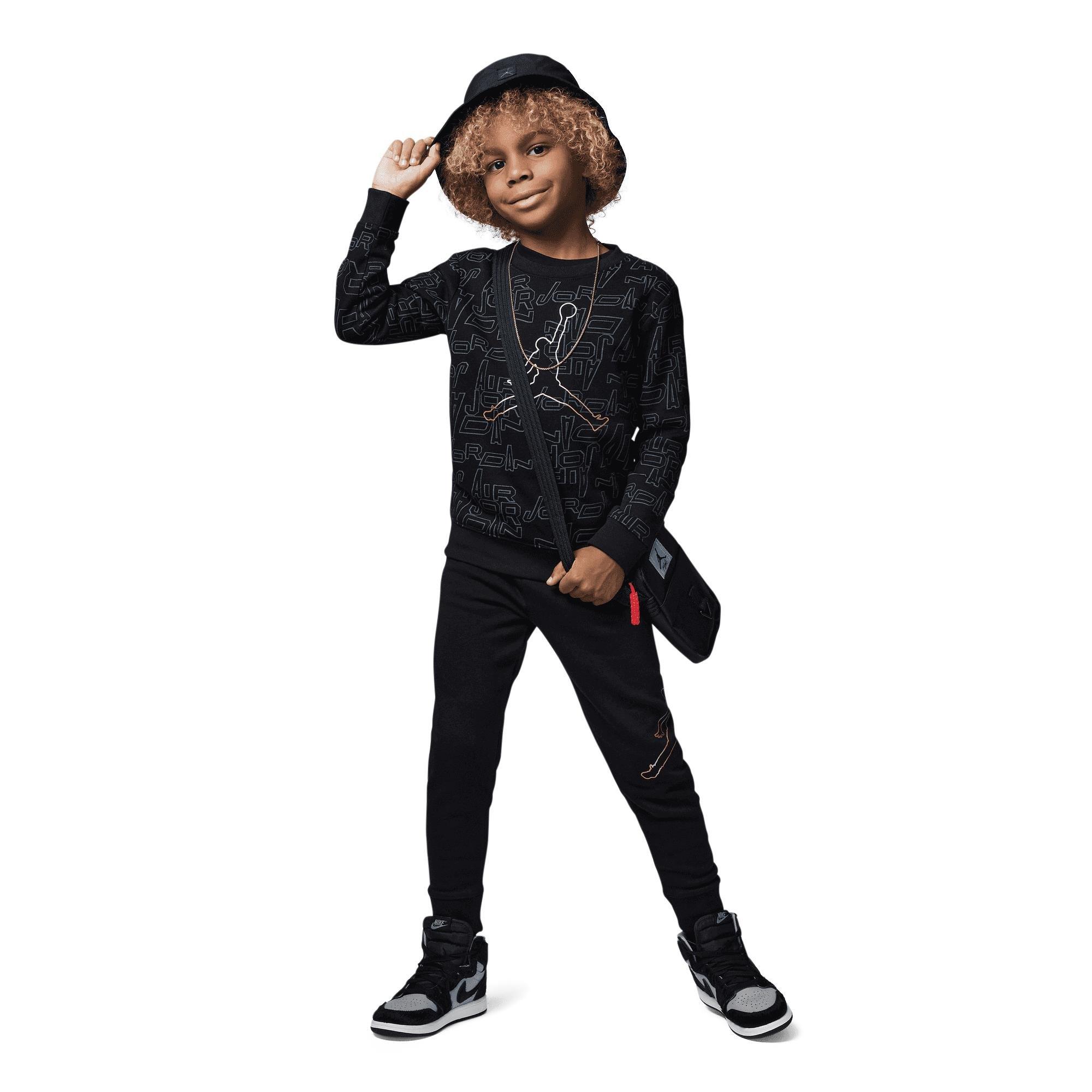 Jordan DMP Gratitude Take Flight Crew Little Boys' Black/Gold Set
