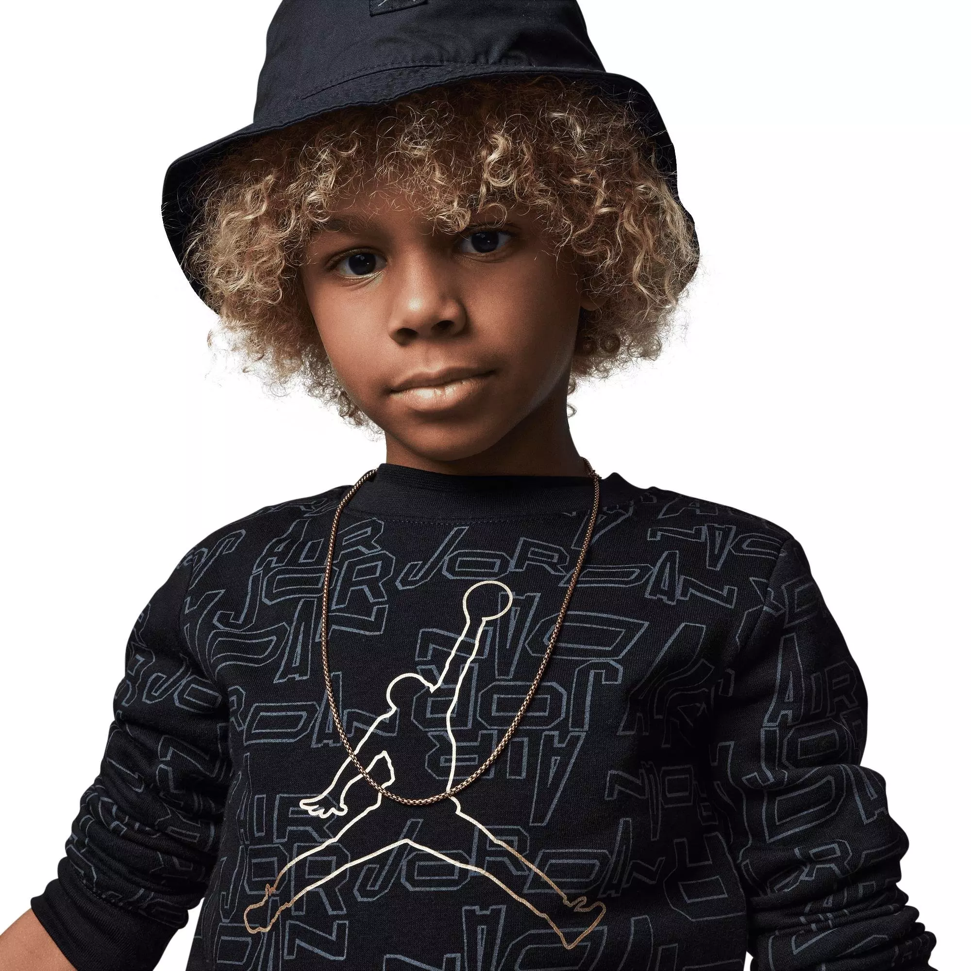 Jordan Little Boys' DMP Gratitude Take Flight Crew Set - Black/Gold - BLACK/GOLD