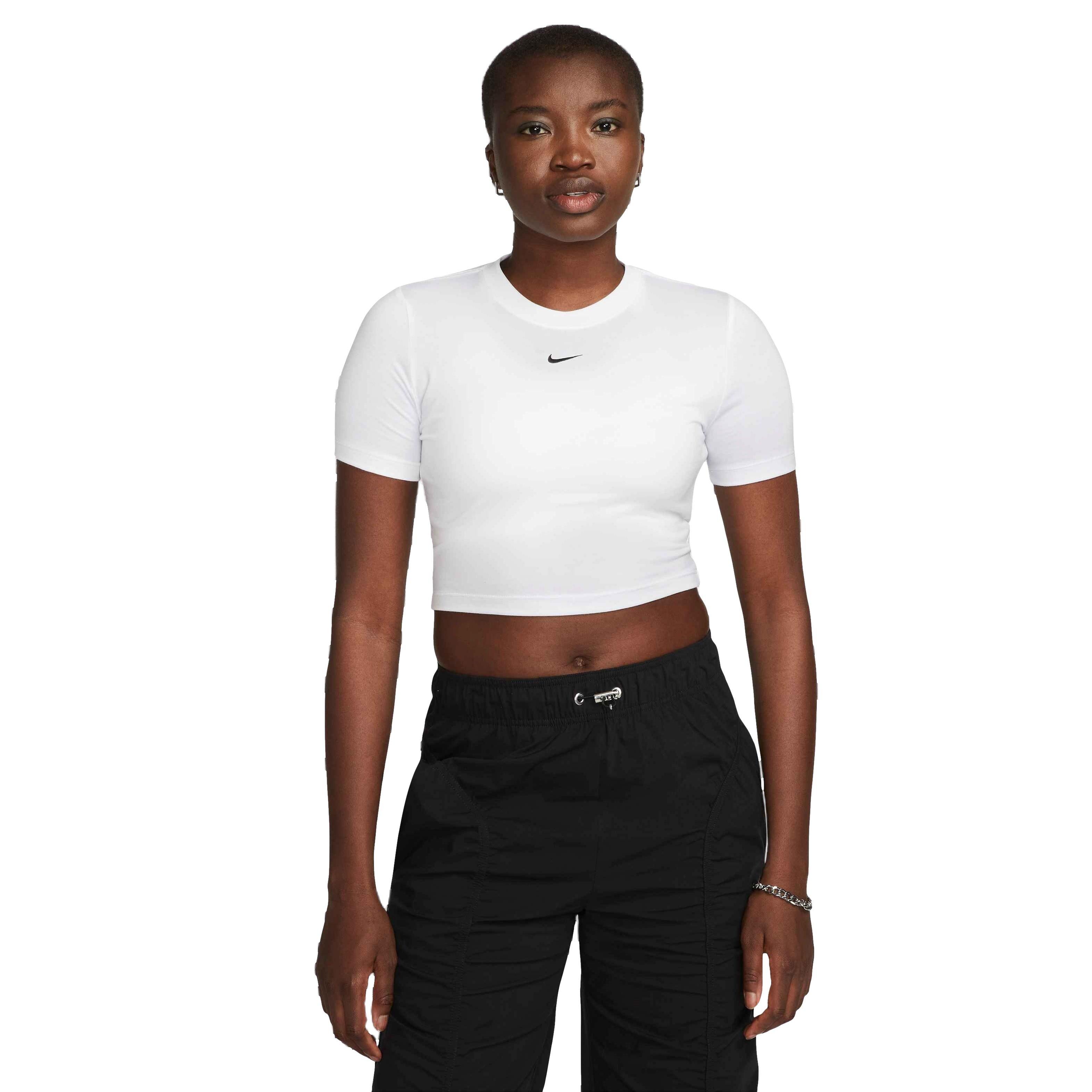 Nike Women's Sportswear Essential Slim-Fit Crop Tee-White - WHITE