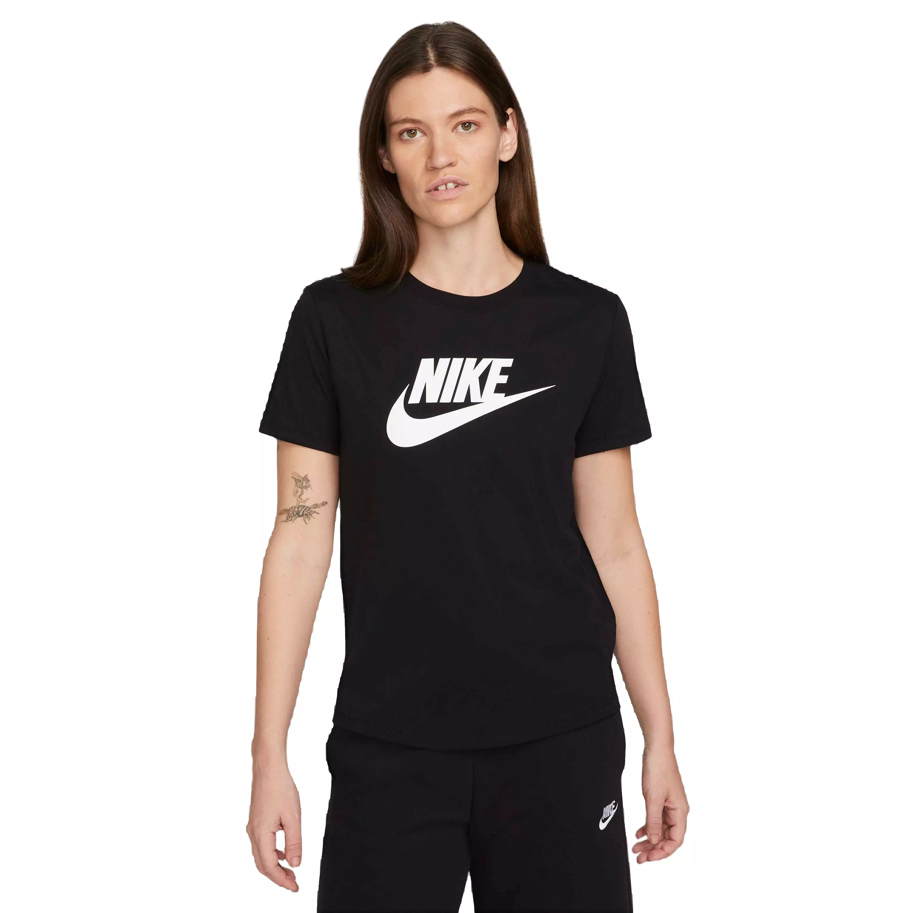 Nike Women's Futura Essentials Tee - Black - WHITE