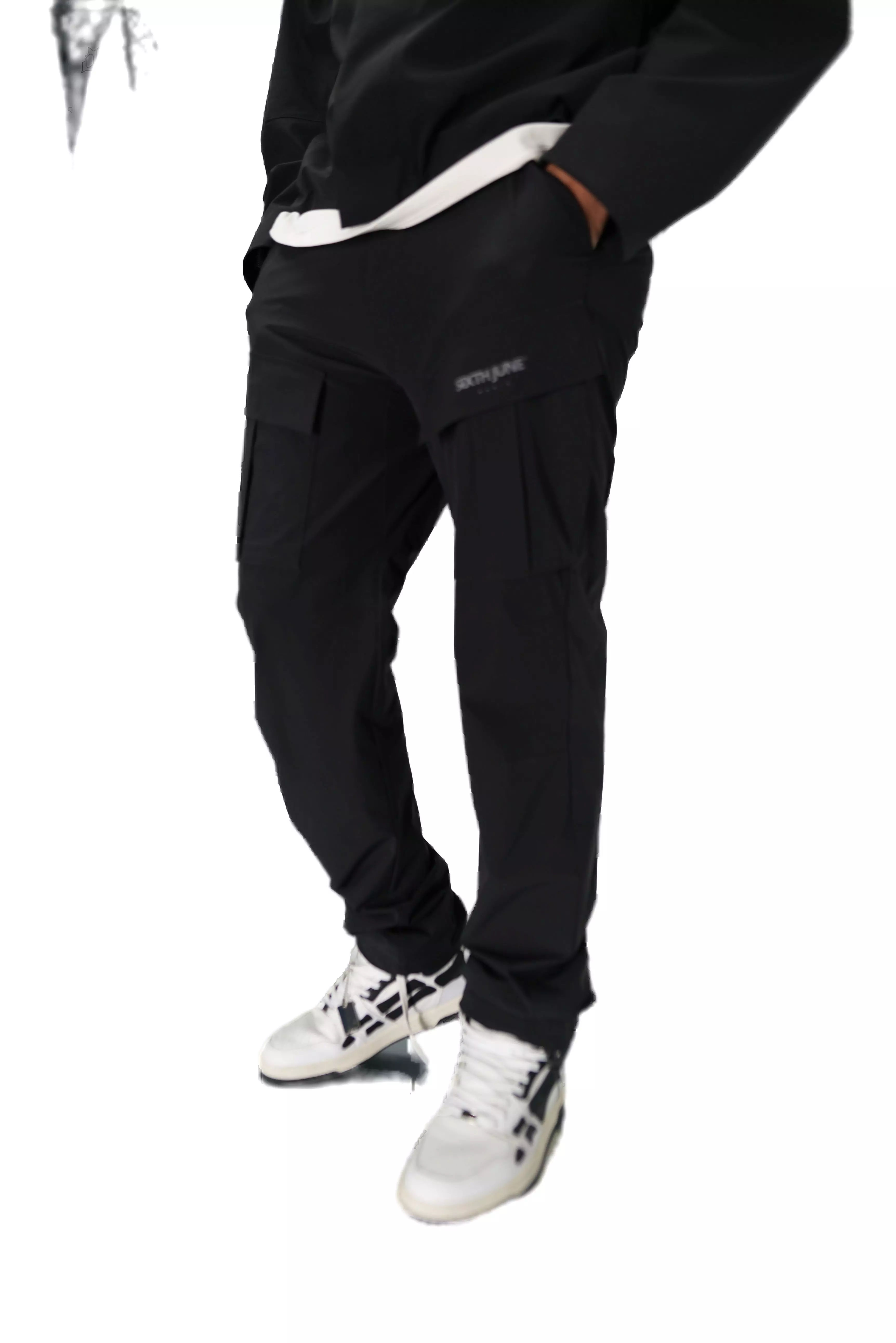 Sixth June Men's Nylon Tech Cargo Pants - Black - BLACK