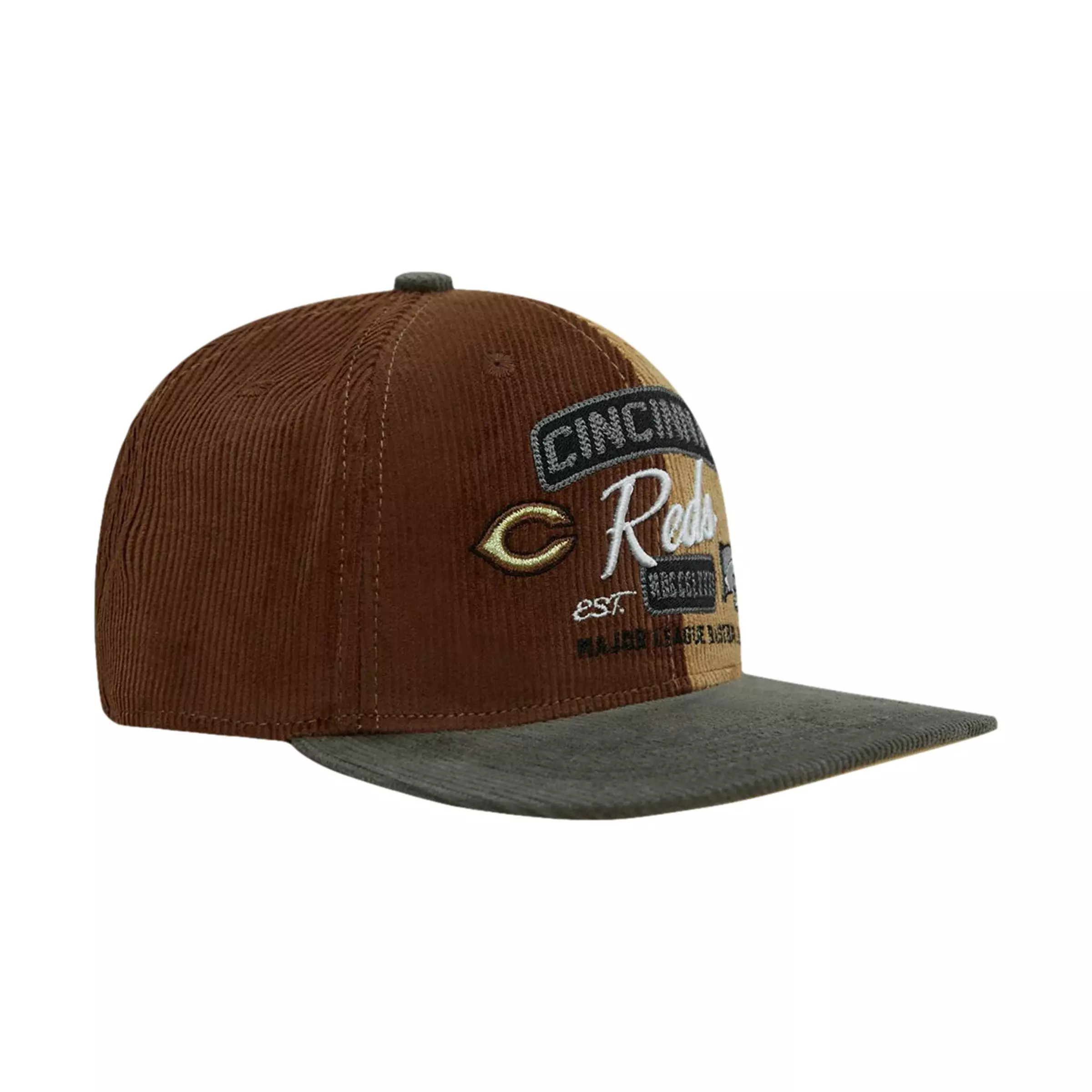 Pro Standard Cincinnati Reds Multi-Color Corduroy Snapback - BROWN