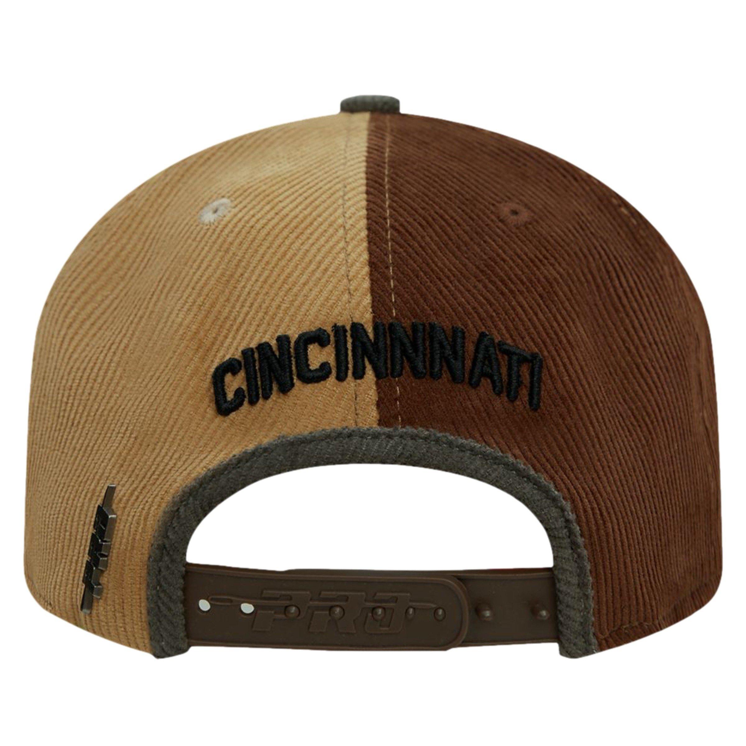 Pro Standard Cincinnati Reds Multi-Color Corduroy Snapback - BROWN Thumbnail View 3