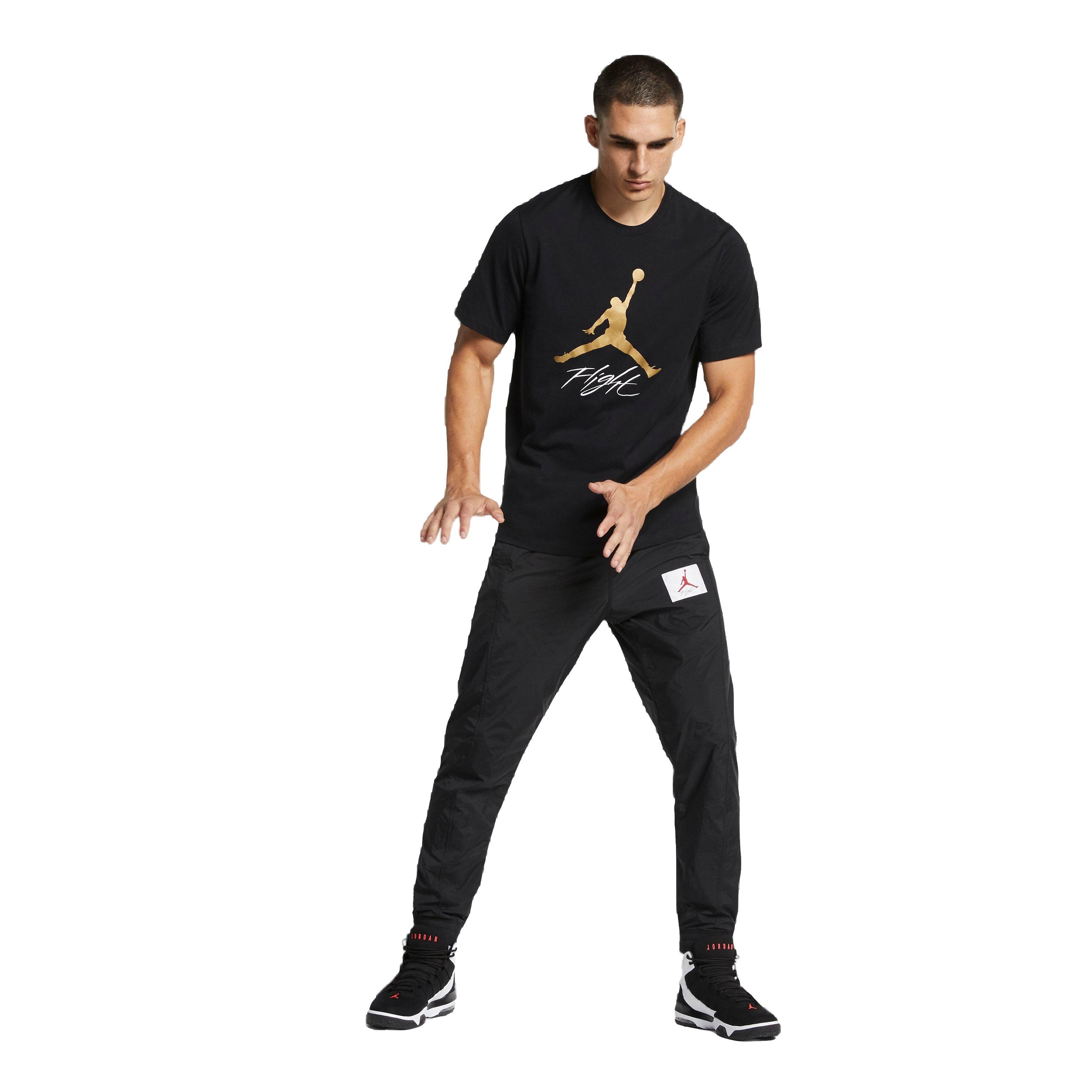 Jordan Men's Gratitude Jumpman Flight Tee-Black/Gold - BLACK/GOLD Thumbnail View 4