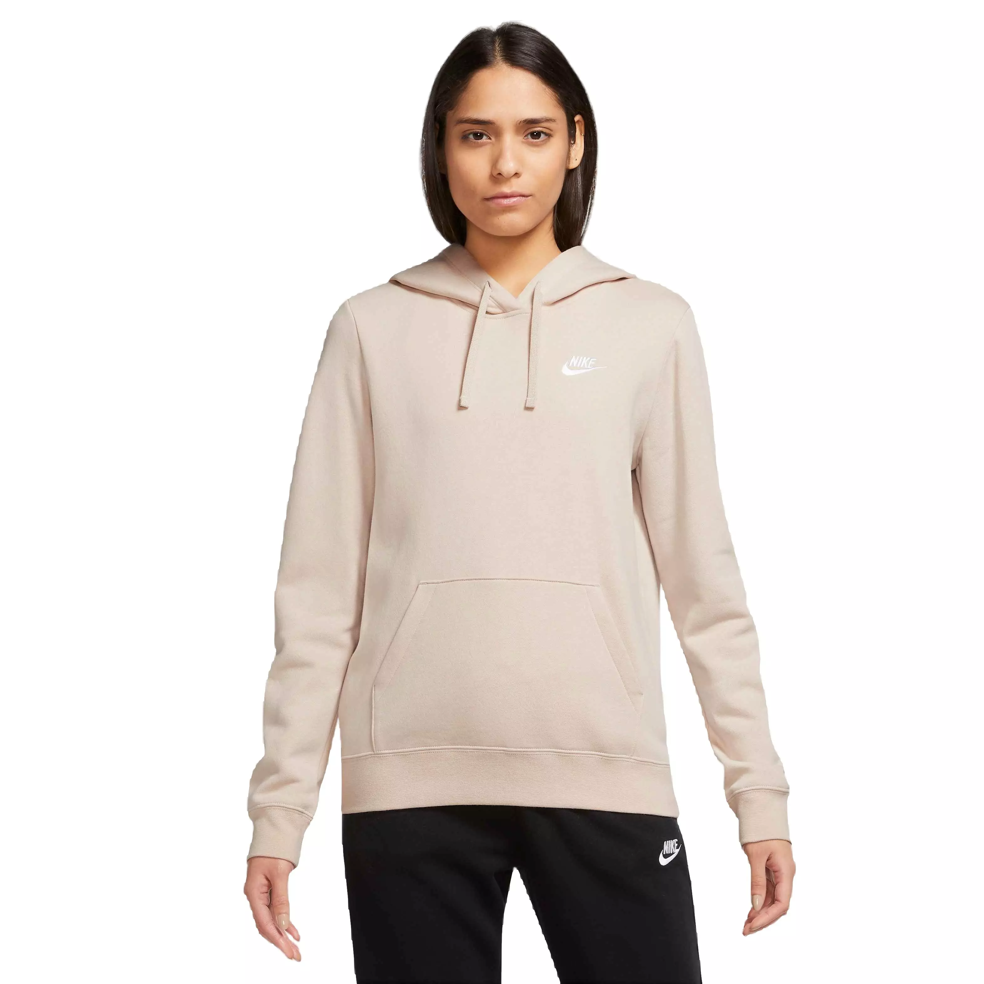 Nike Women's Sportswear Club Fleece Standard Pullover Hoodie - NATURAL