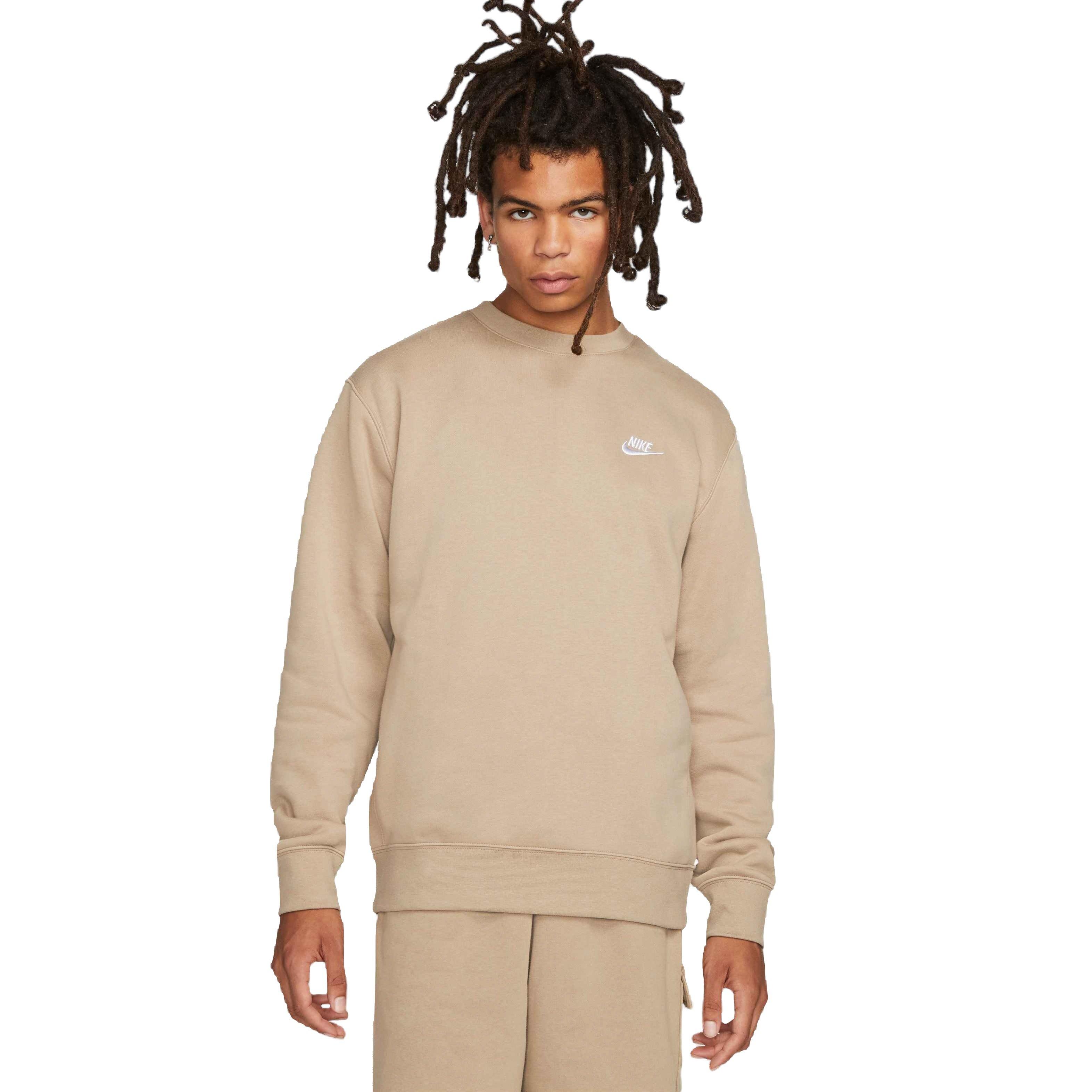 Nike Men's Sportswear Club Fleece Crew-Khaki