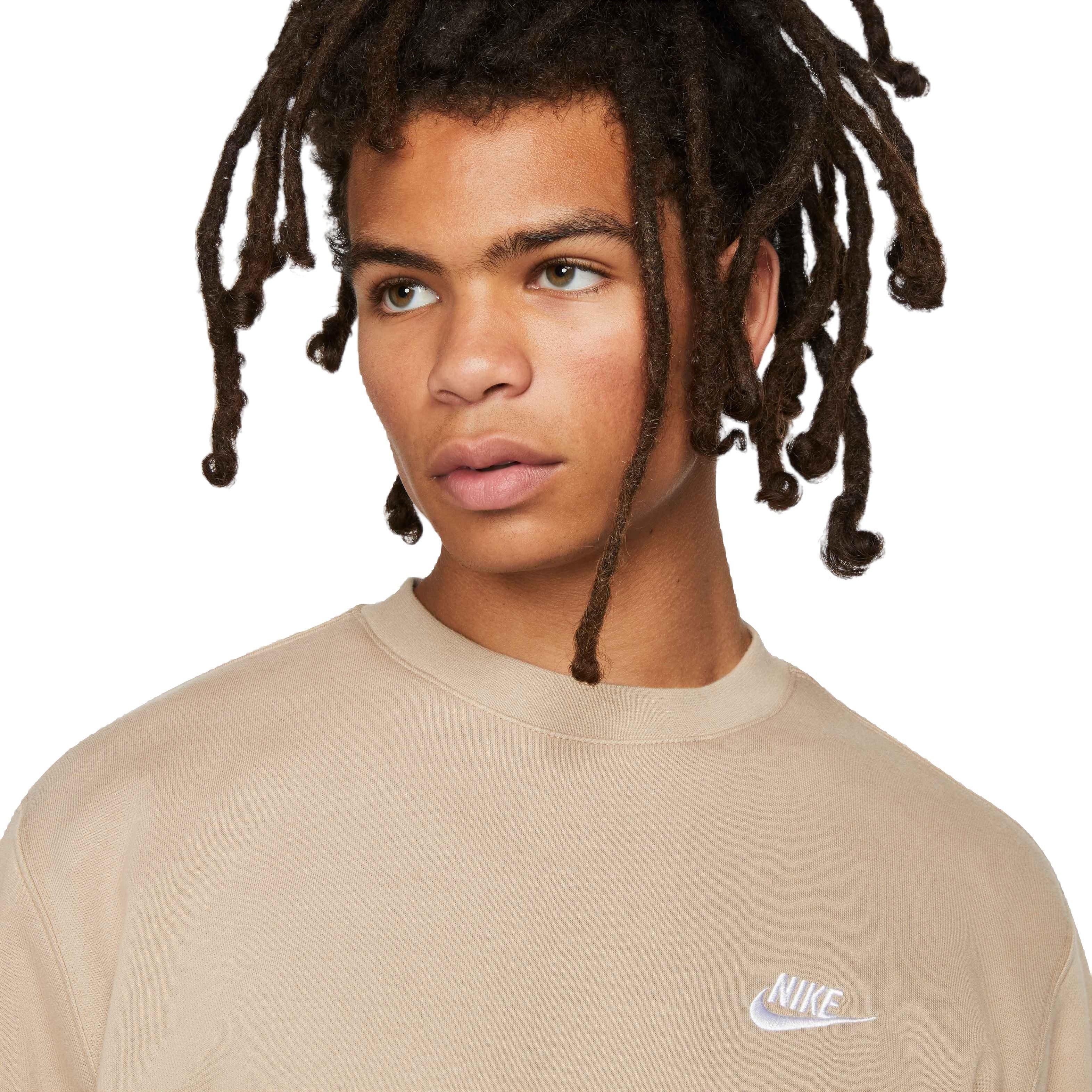 Nike club crew online neck sweat in khaki