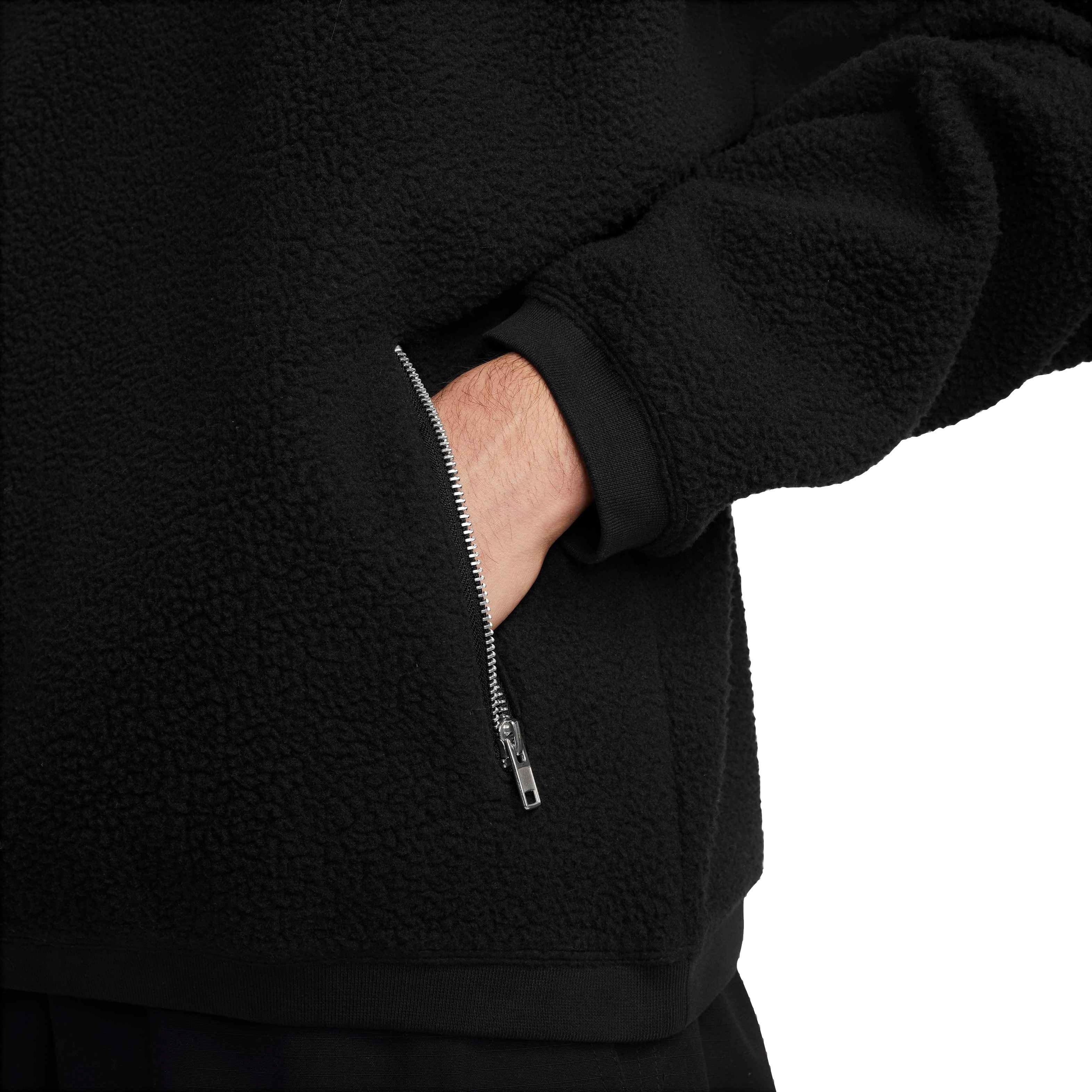 Nike Men's Club Fleece+ Sherpa Winterized Crew-Black - BLACK Thumbnail View 3