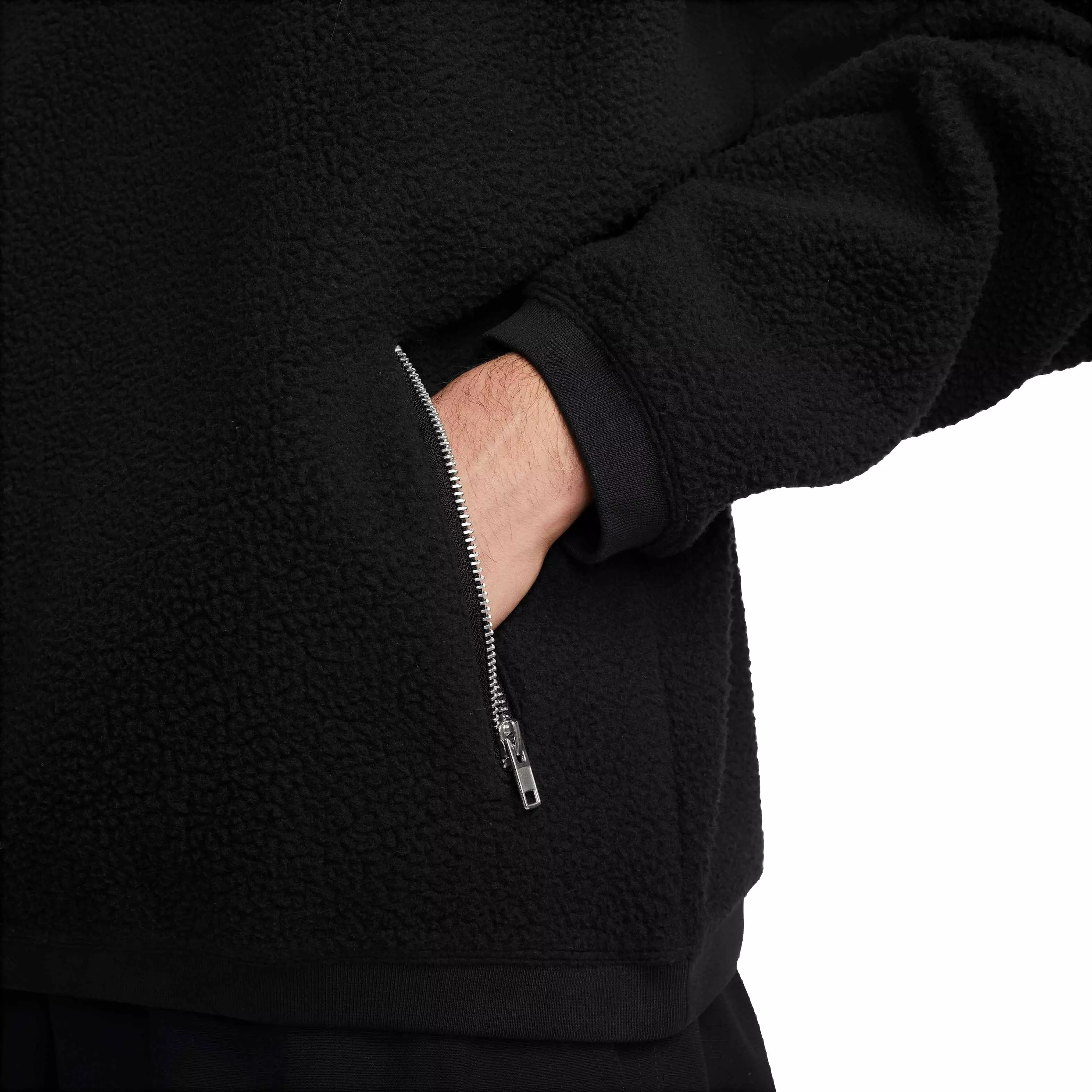 Nike Men's Club Fleece+ Sherpa Winterized Crew-Black - BLACK