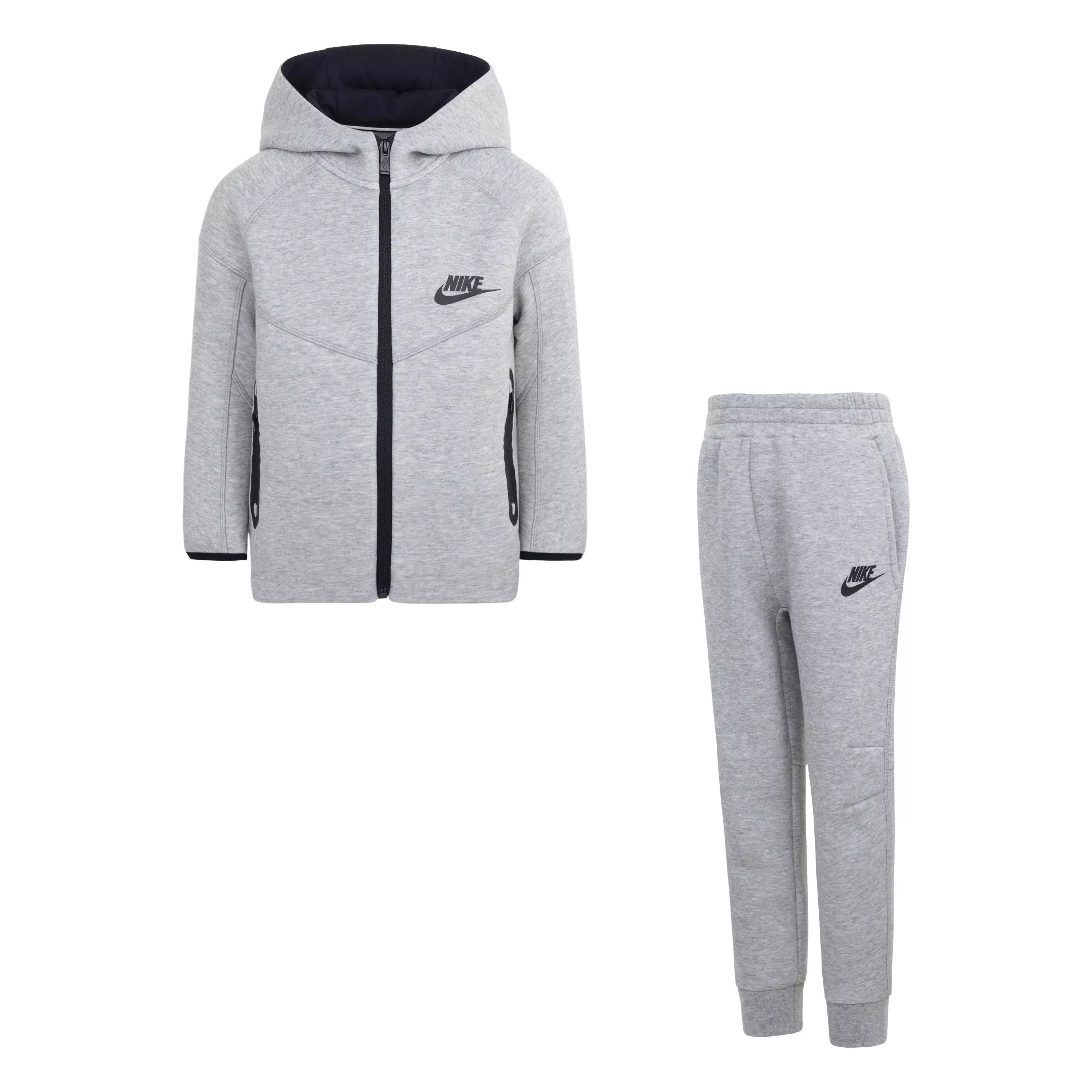 Nike Little Boys' Tech Fleece Full Zip Hoodie Set - GREY