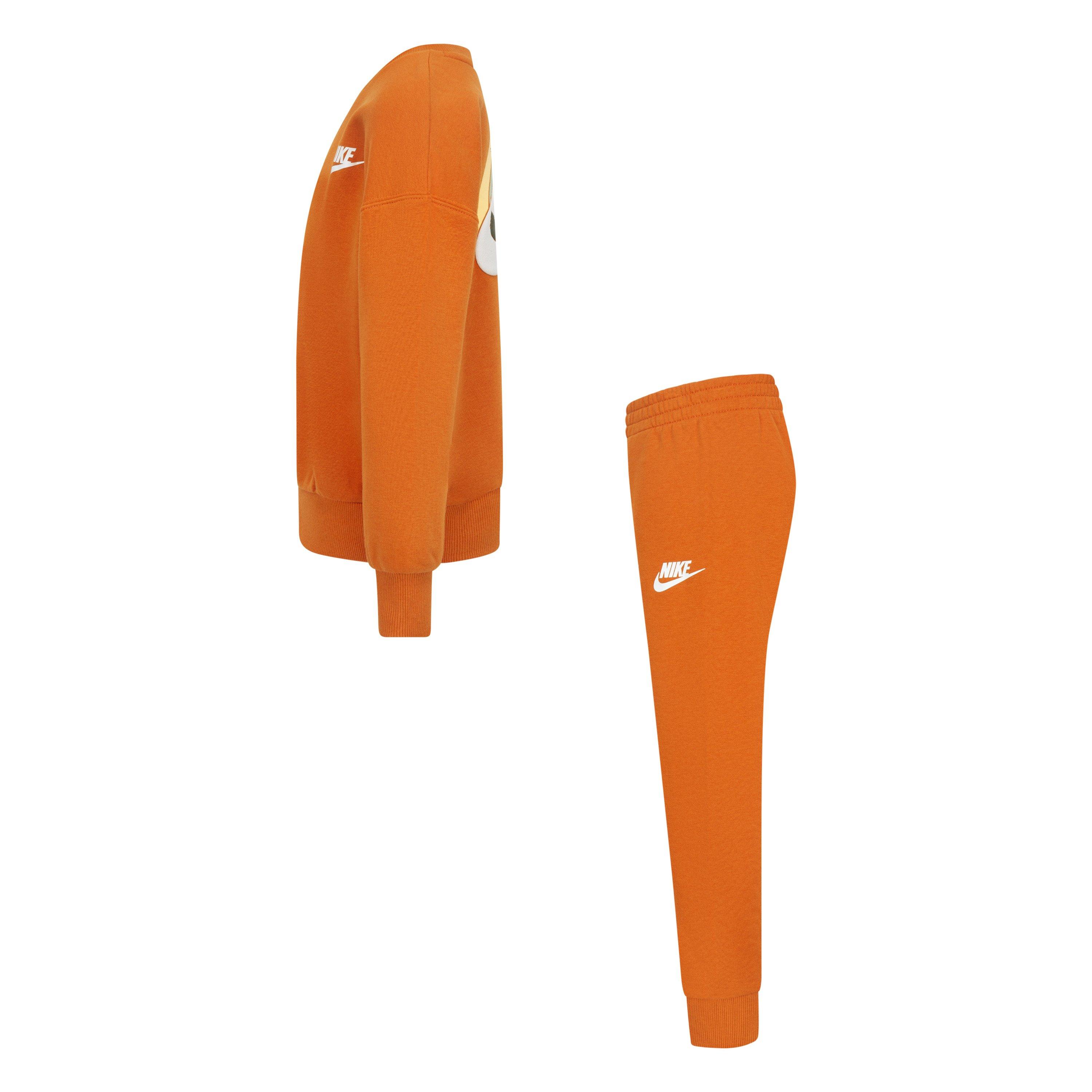 Nike Little Boys' Snow Day Fleece Crew Set - ORANGE Thumbnail View 3