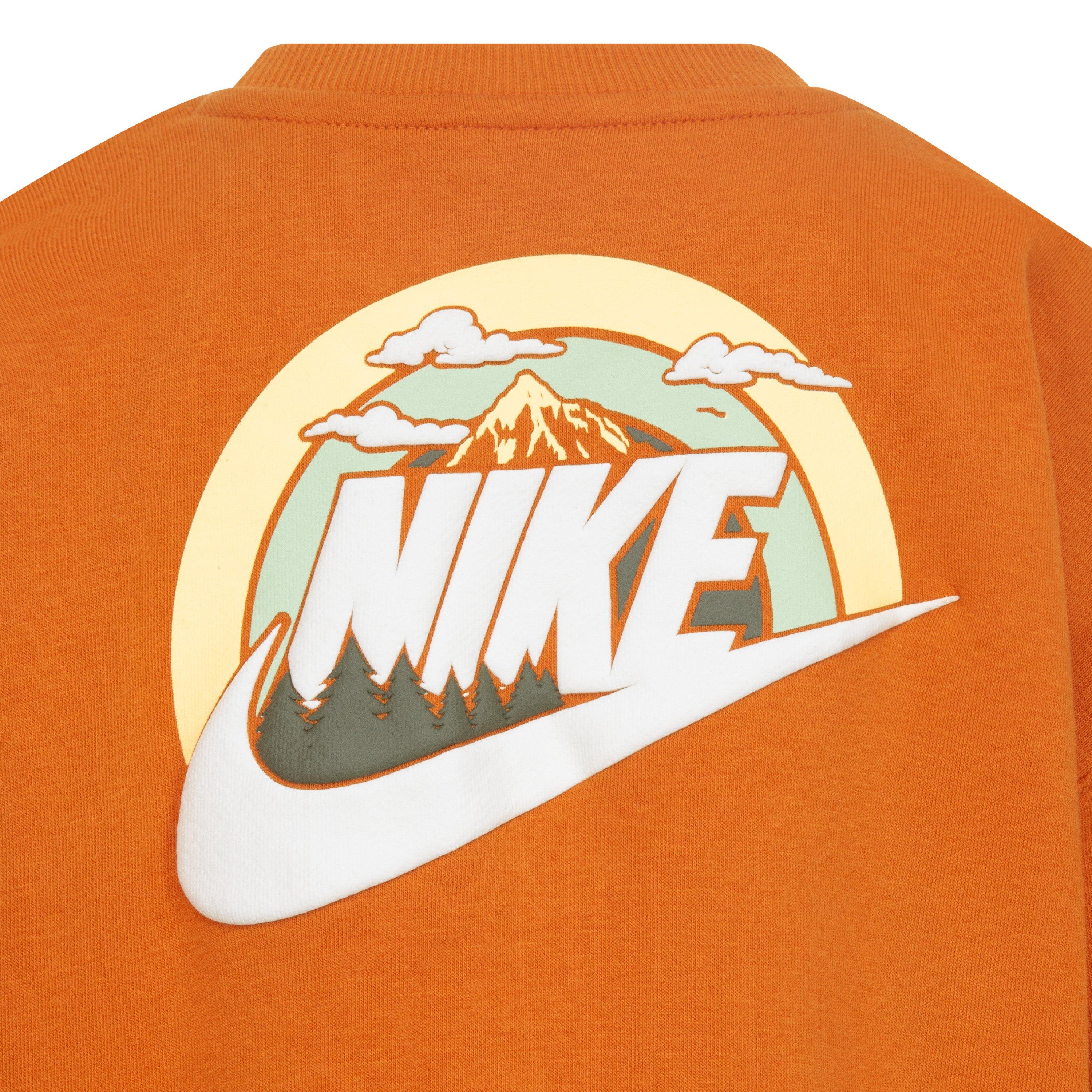 Nike Little Boys' Snow Day Fleece Crew Set - ORANGE Thumbnail View 7