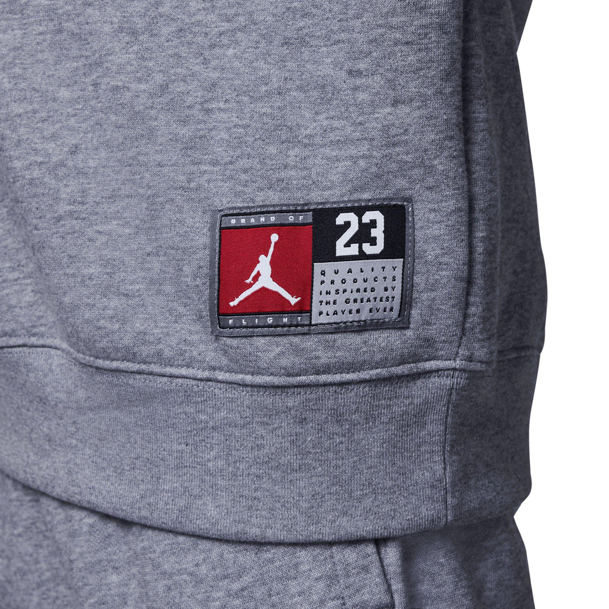 Jordan Big Boys' 23 HBR Fleece Pullover Hoodie-Grey - GREY Thumbnail View 9