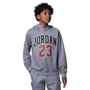 Jordan Big Boys' 23 HBR Fleece Pullover Hoodie-Grey