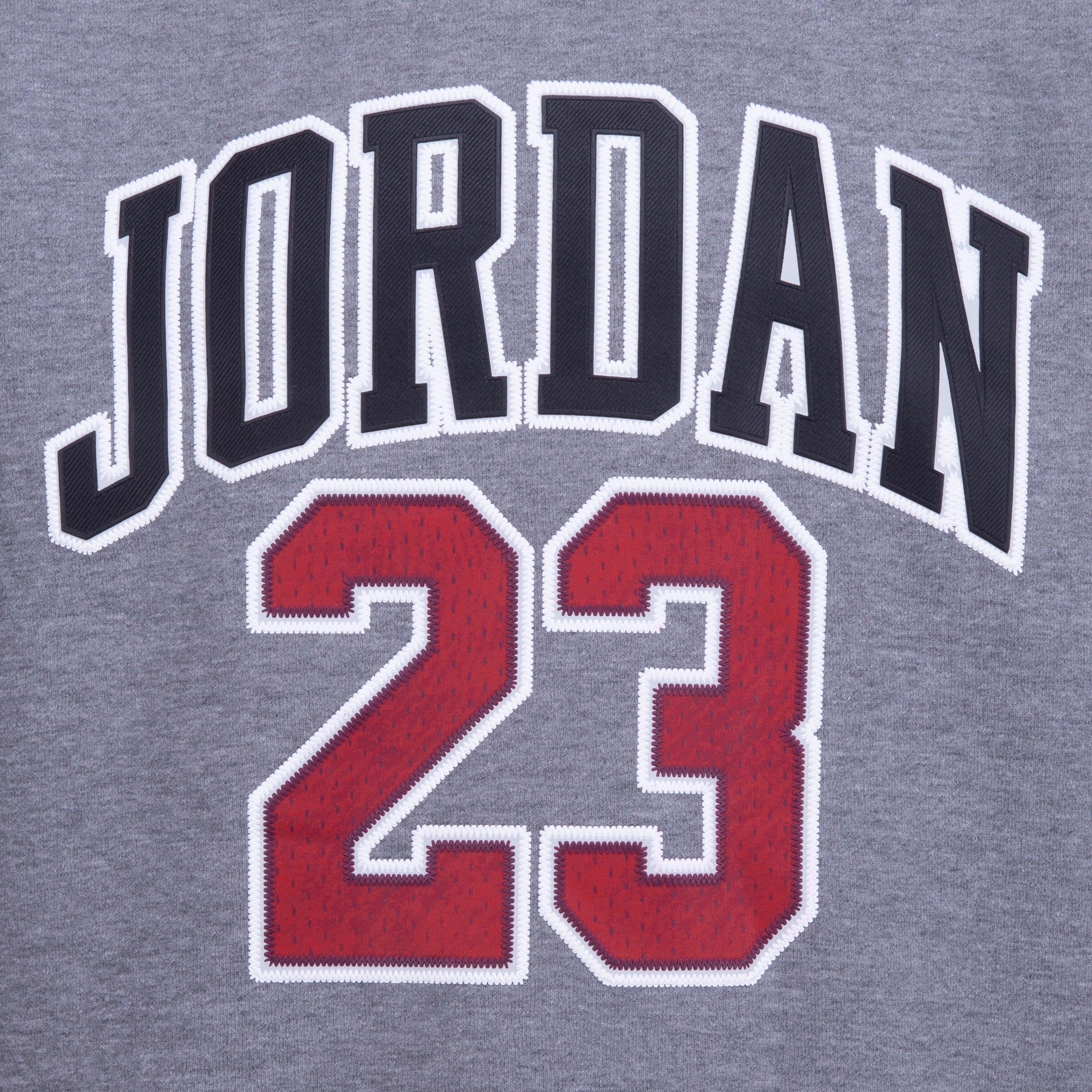 Jordan Big Boys' 23 HBR Fleece Pullover Hoodie-Grey - GREY Thumbnail View 7