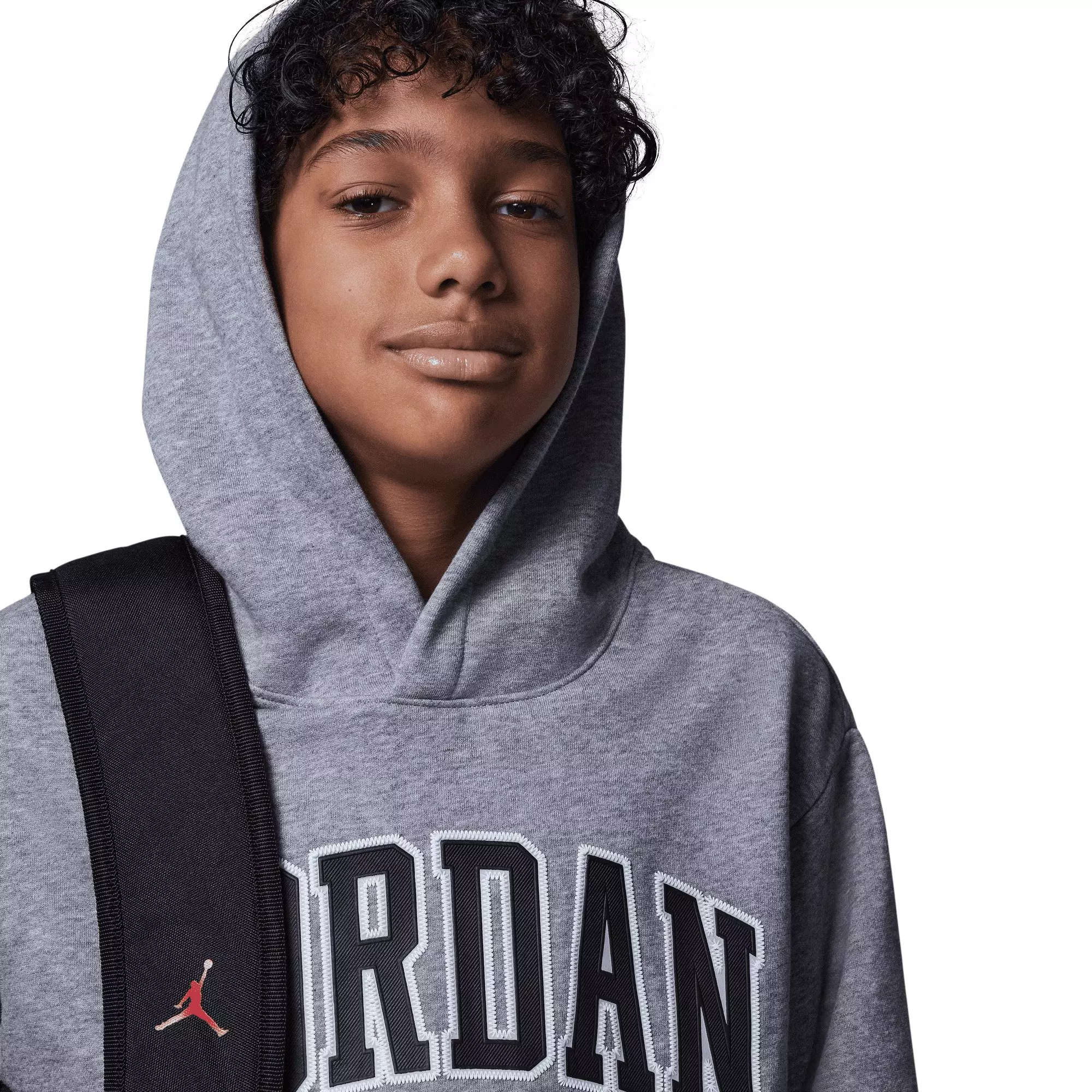 Jordan Big Boys' 23 HBR Fleece Pullover Hoodie-Grey - GREY