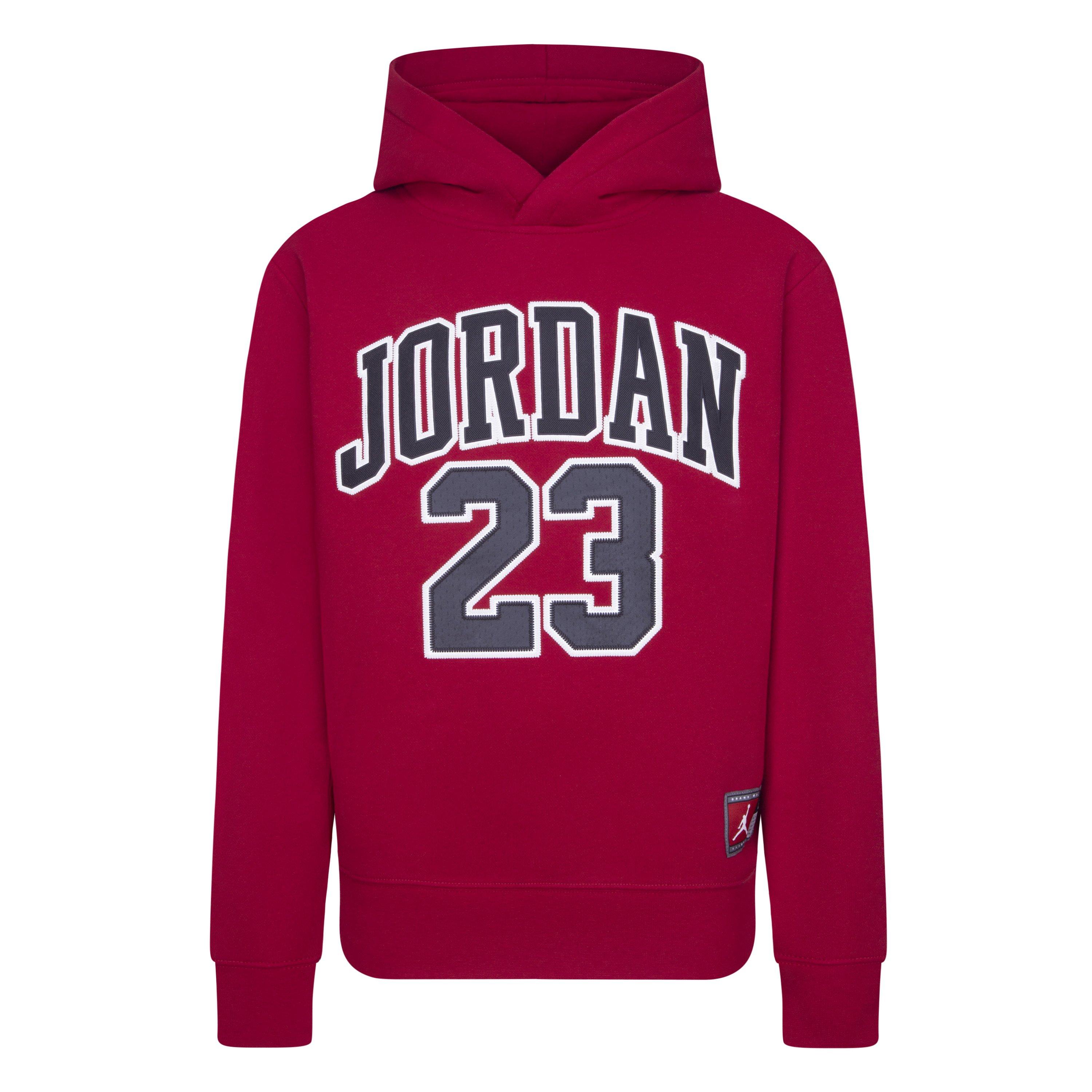 Jordan Big Boys' 23 HBR Fleece Pullover Hoodie-Red - RED Thumbnail View 6