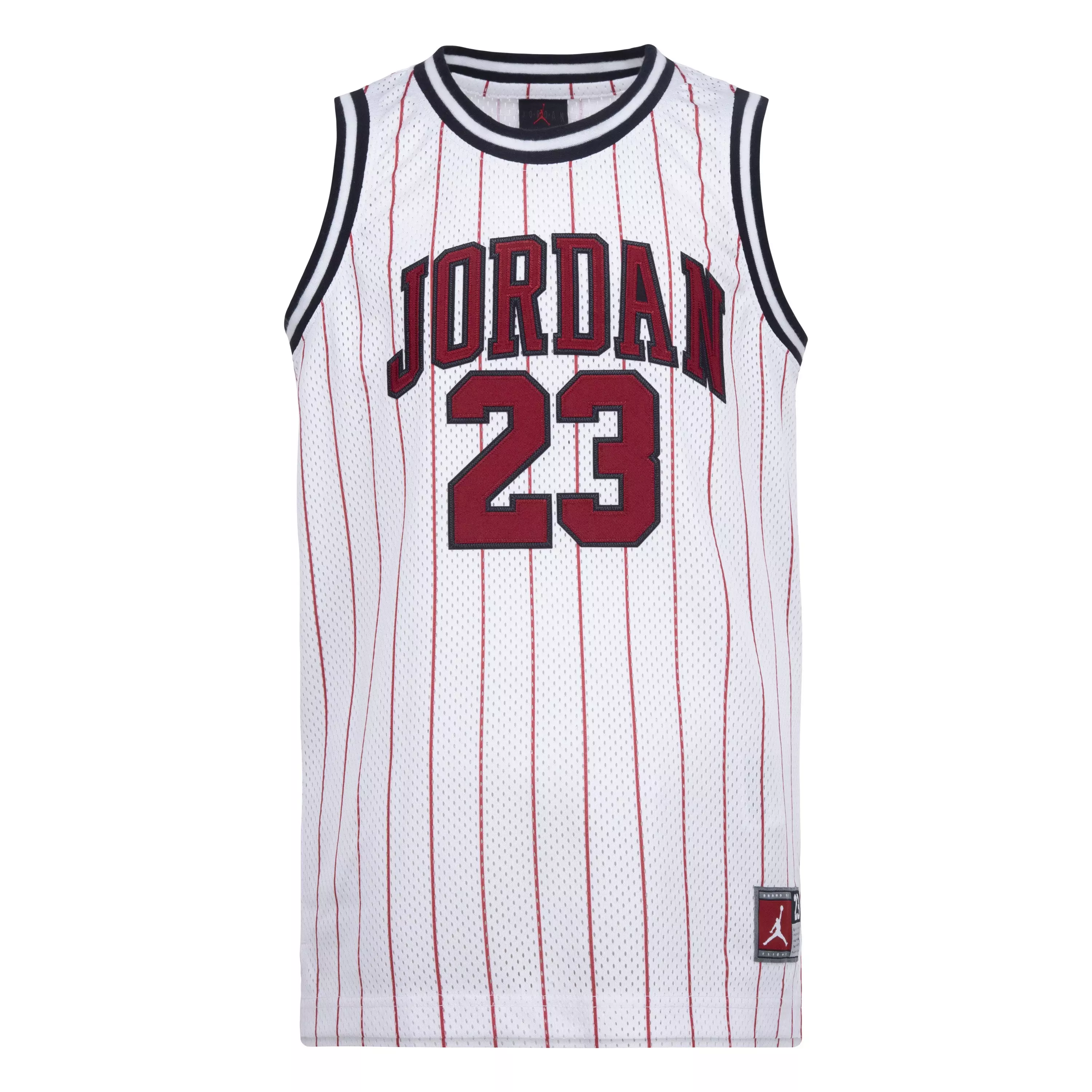 Jordan Big Boys' 23 Pinstripe Jersey-White - WHITE
