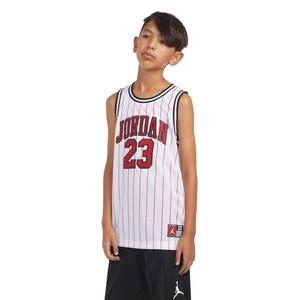 Jordan Big Boys' 23 Pinstripe Jersey-White