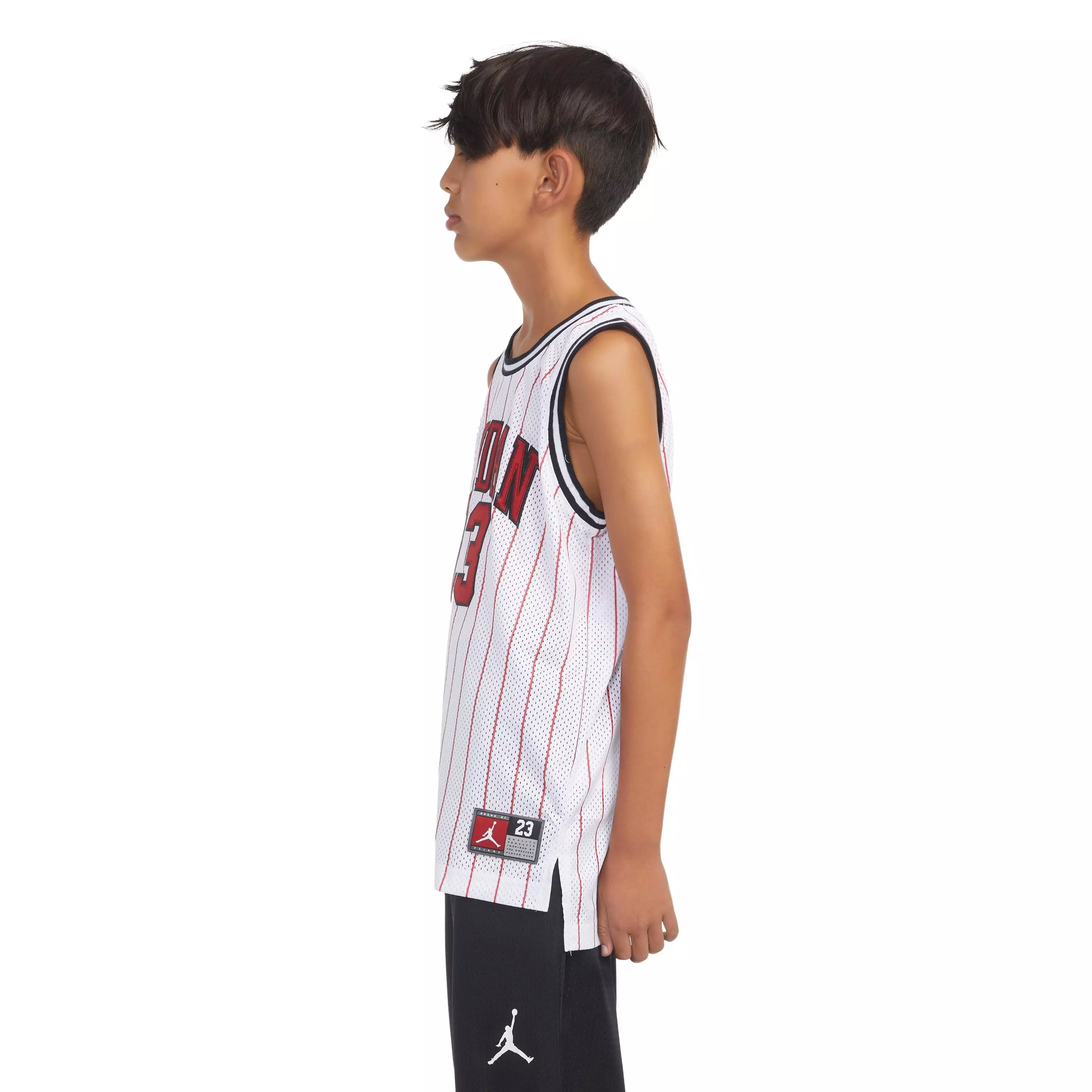 Jordan Big Boys' 23 Pinstripe Jersey-White - WHITE