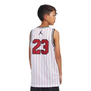 Jordan Big Boys' 23 Pinstripe Jersey-White