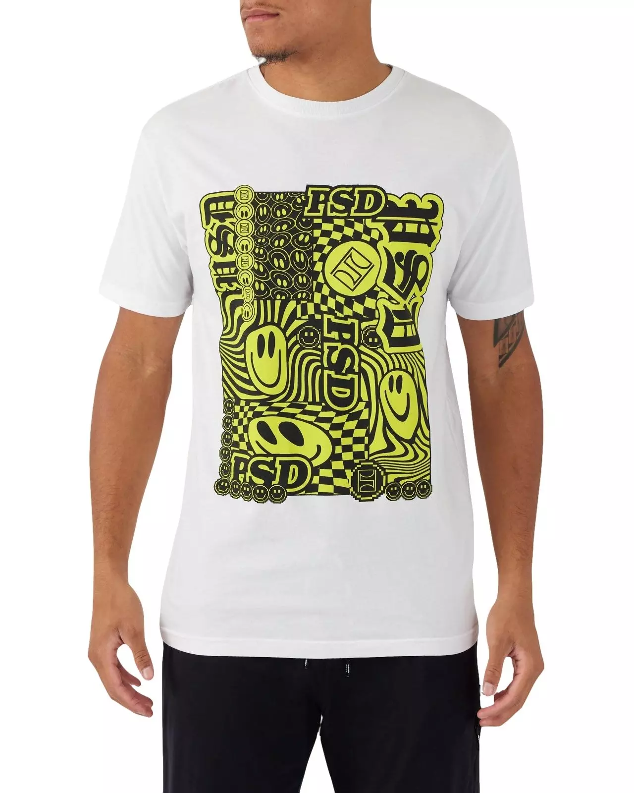 PSD Men's Neon Smiles Tee - WHITE