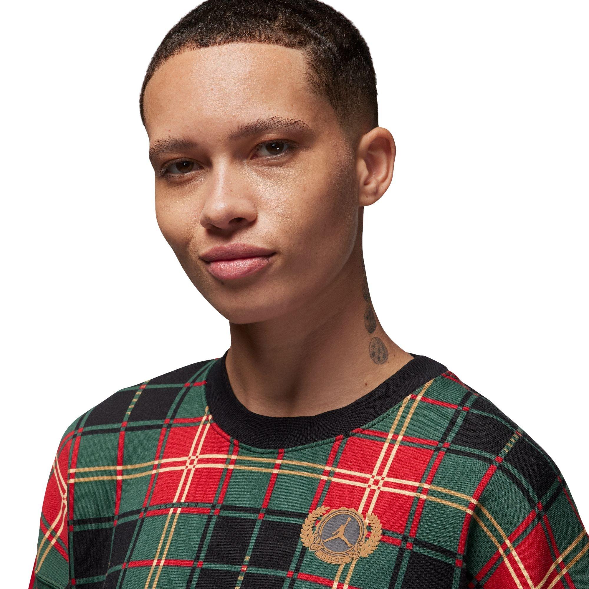 Jordan Women's Brooklyn Plaid Fleece Crew Sweatshirt - BLACK Thumbnail View 3