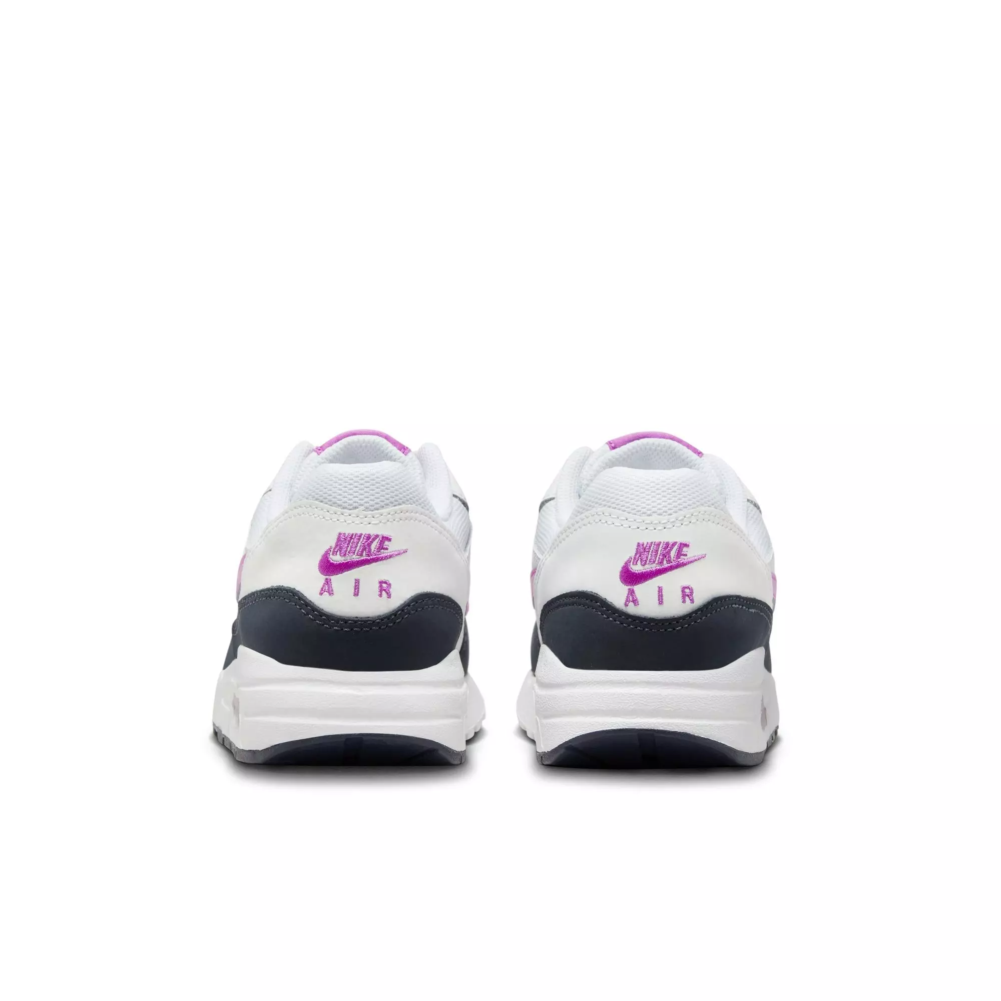Nike Air Max 1 "White/Fucshia Dream/Dark Obsidian" Grade School Girls' Shoe - WHITE/PURPLE