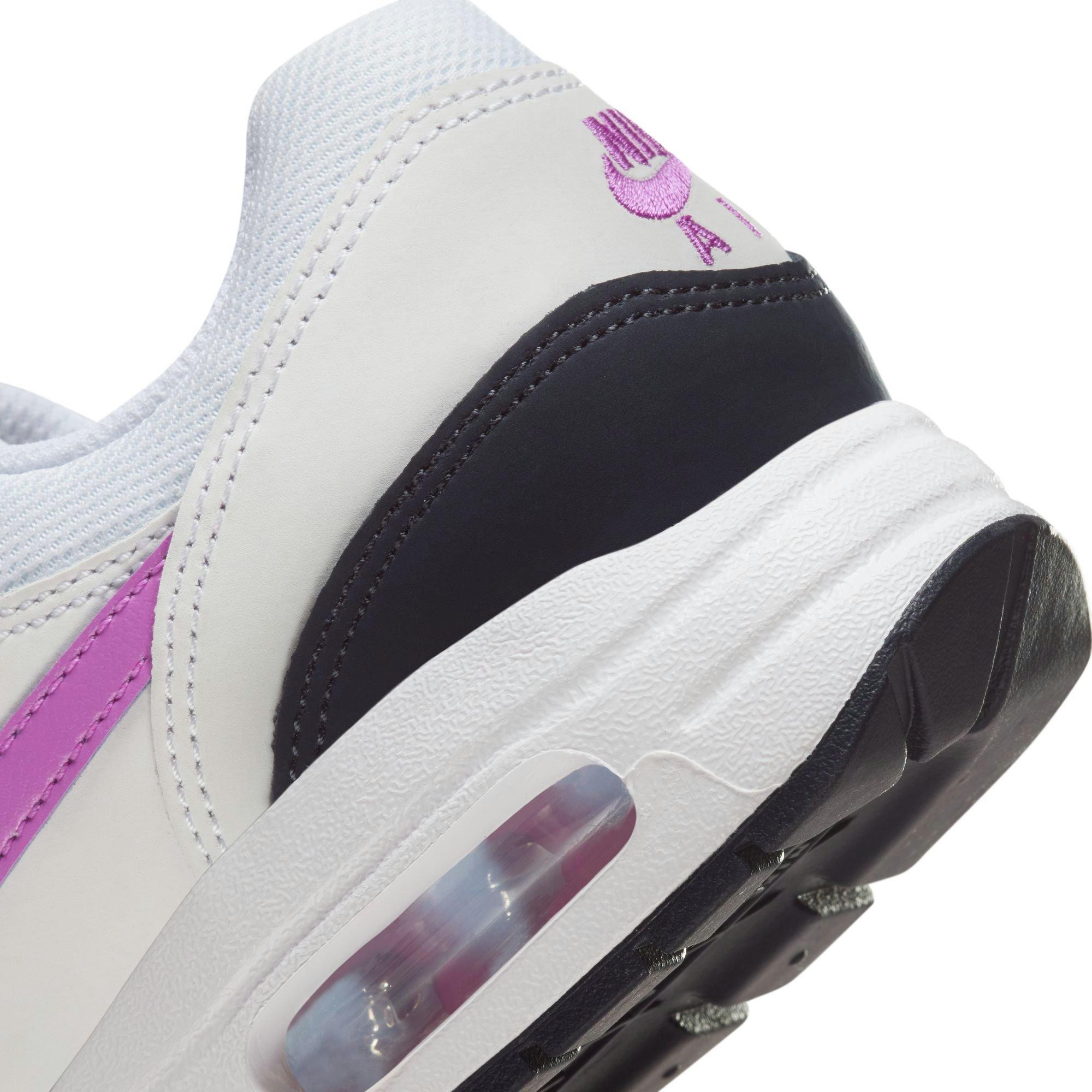 Nike Air Max 1 "White/Fucshia Dream/Dark Obsidian" Grade School Girls' Shoe - WHITE/PURPLE Thumbnail View 10