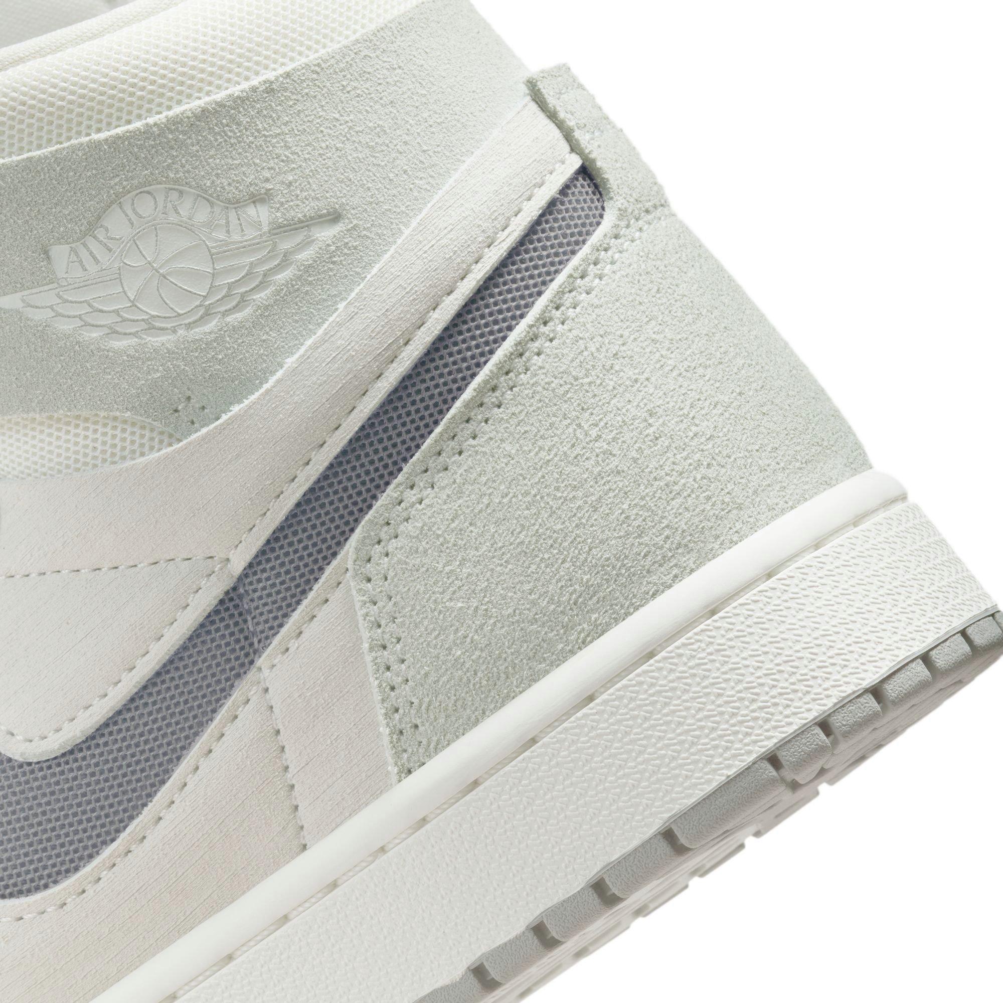 Jordan 1 Mid SE Black/Metallic Silver/Lt Smoke Grey/Sail Women's Shoe -  Hibbett