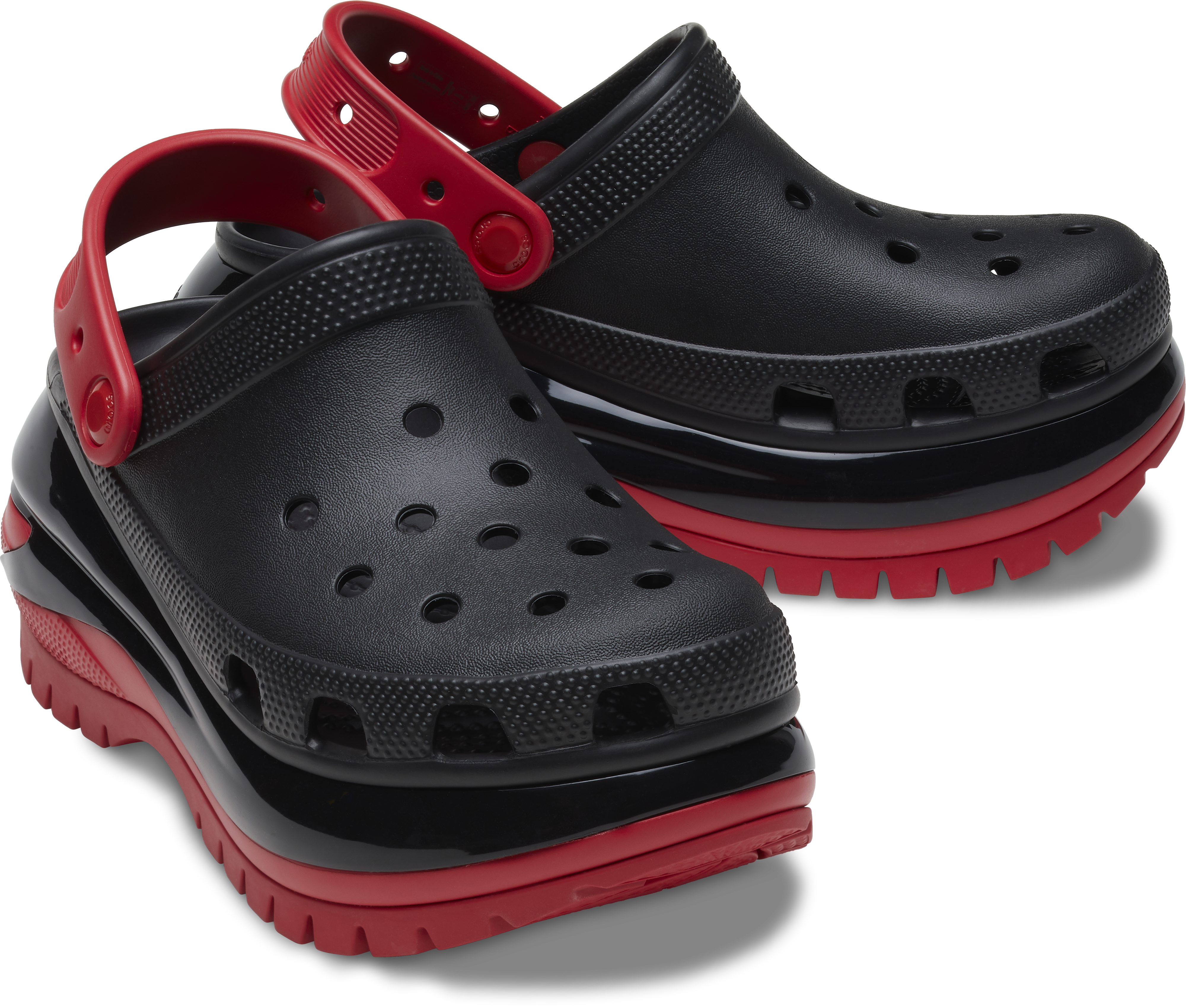 Red discount black crocs