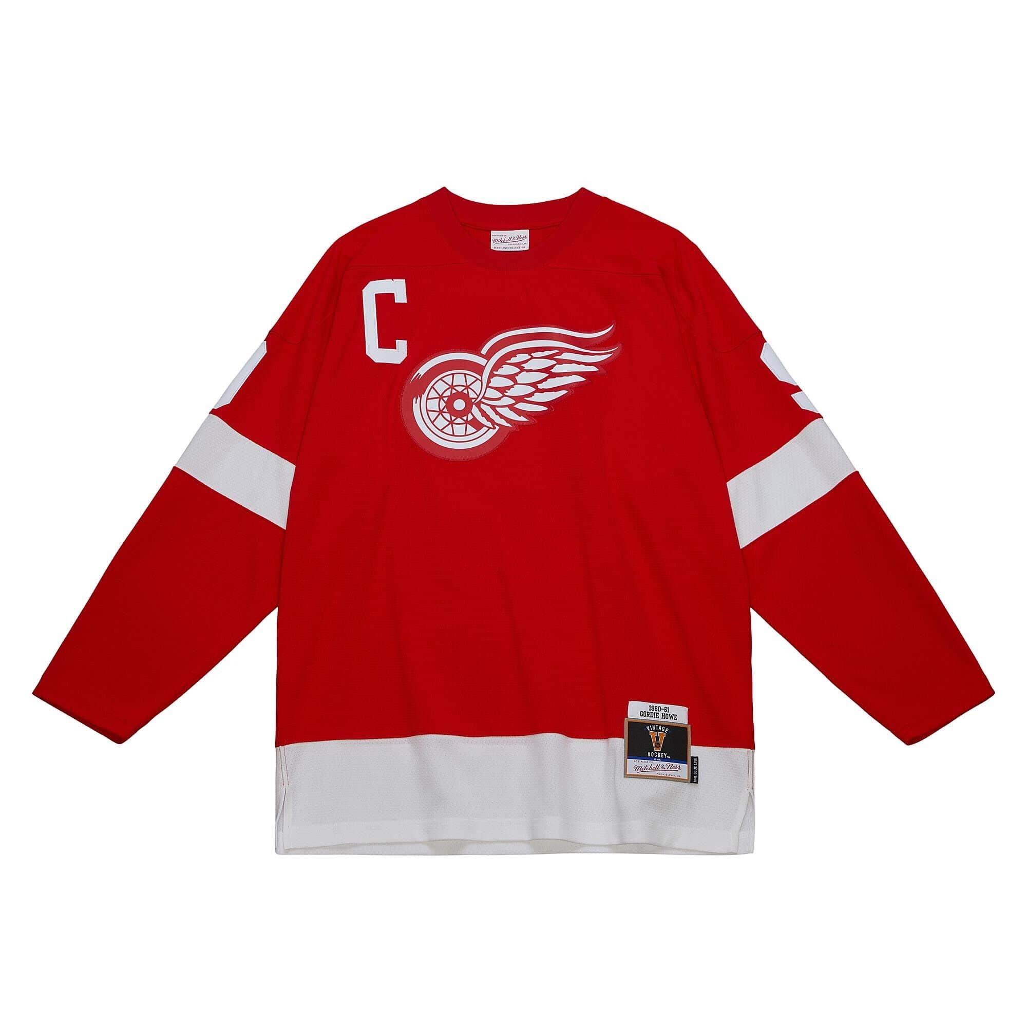 Mitchell & Ness Men's Gordie Howe Detroit Red Wings '61 Hockey Jersey - RED/WHITE Thumbnail View 1