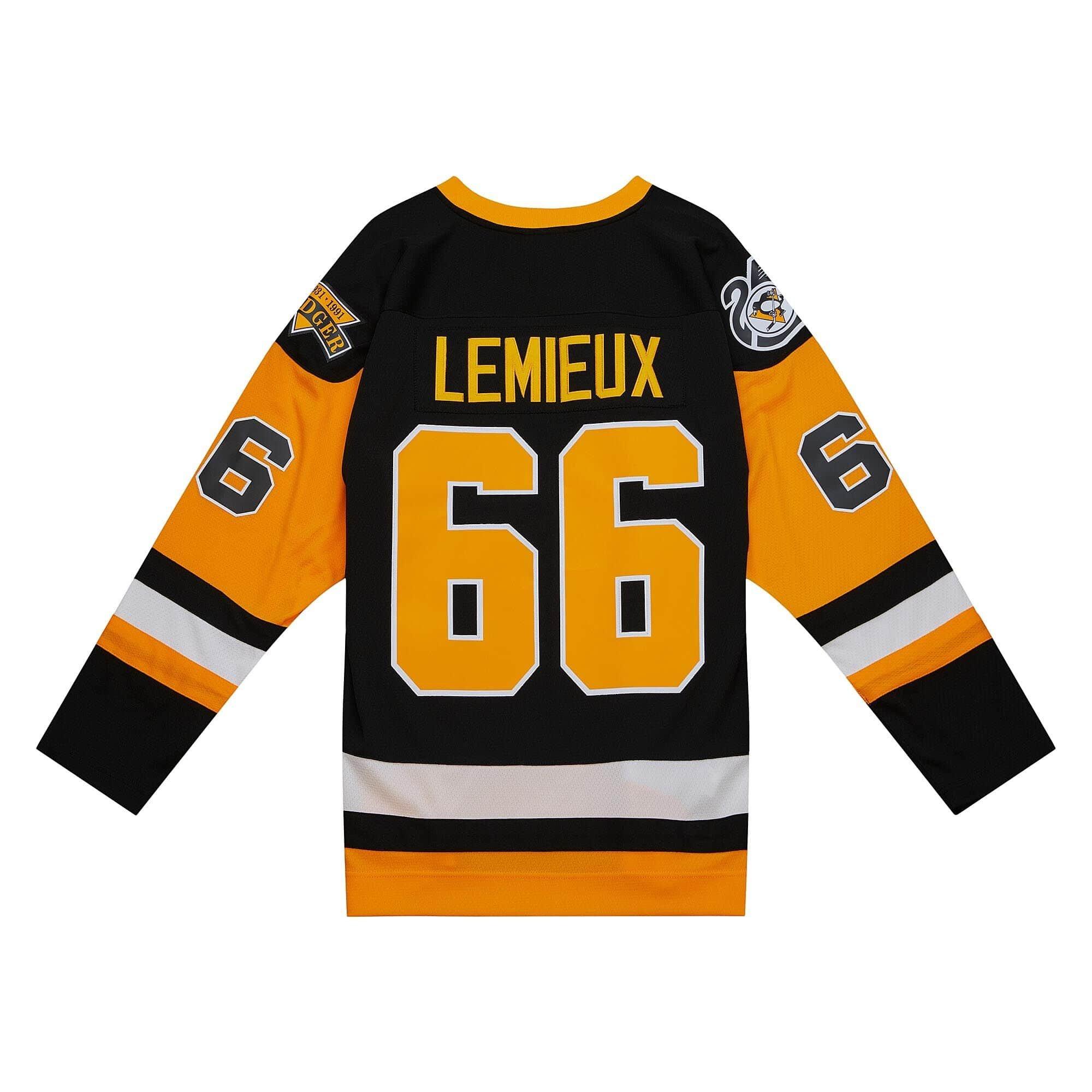 Mitchell & Ness Mario Lemieux Pittsburgh Penguins '92 Hockey Jersey - BLACK/YELLOW Thumbnail View 2
