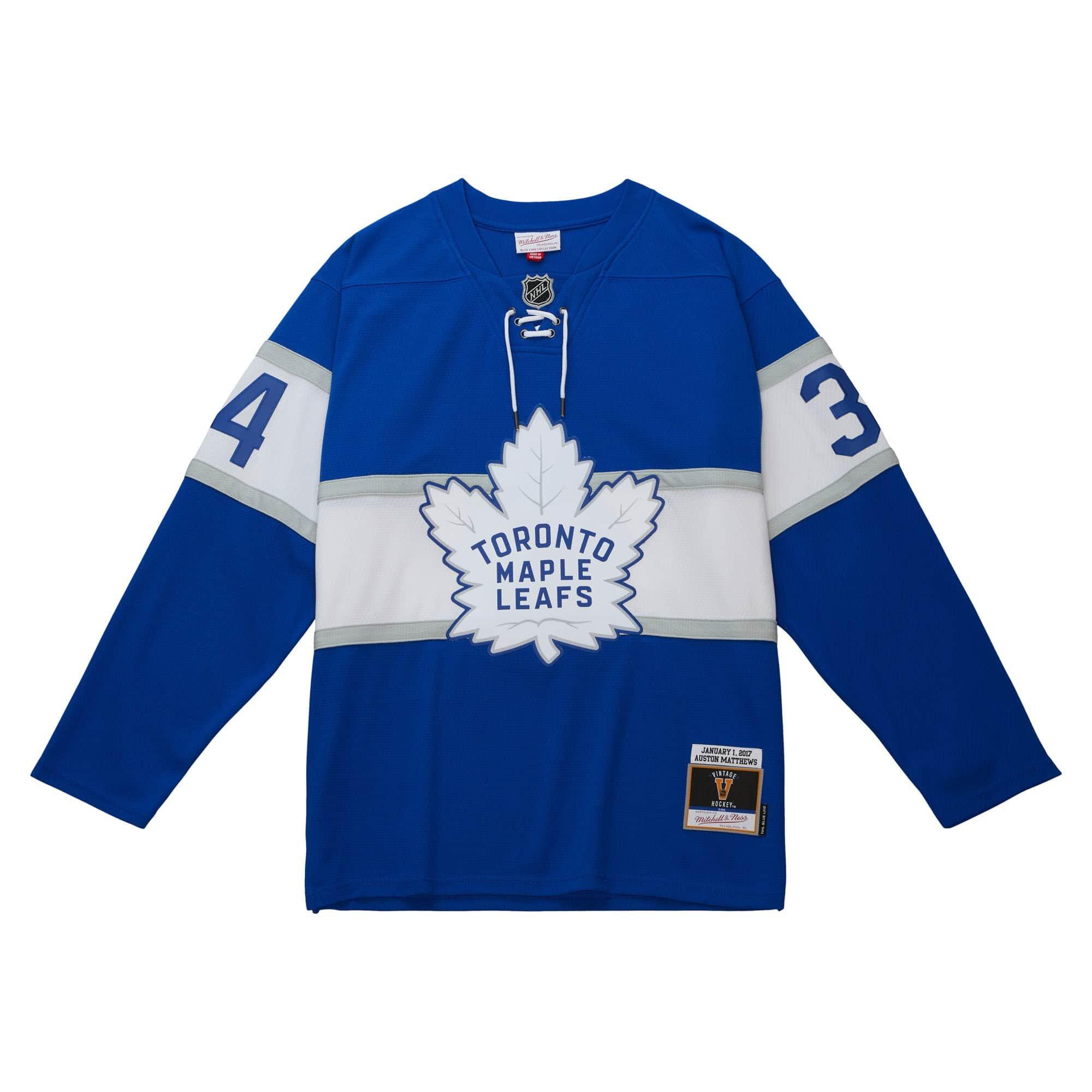 Mitchell & Ness Auston Matthews Maple Leafs 2017 Hockey Jersey - ROYAL/WHITE Thumbnail View 1
