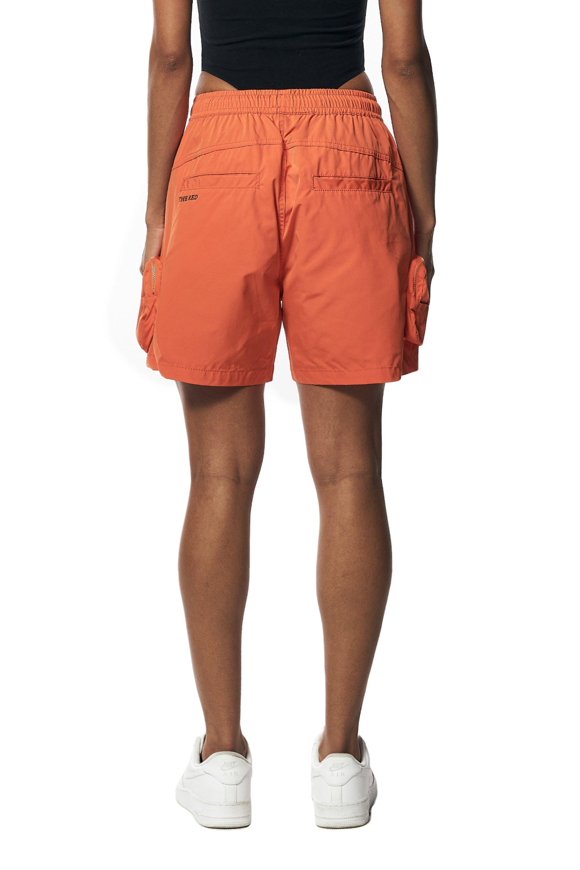 Smoke Rise Women's Nylon Cargo Slouch Shorts - ORANGE Thumbnail View 2