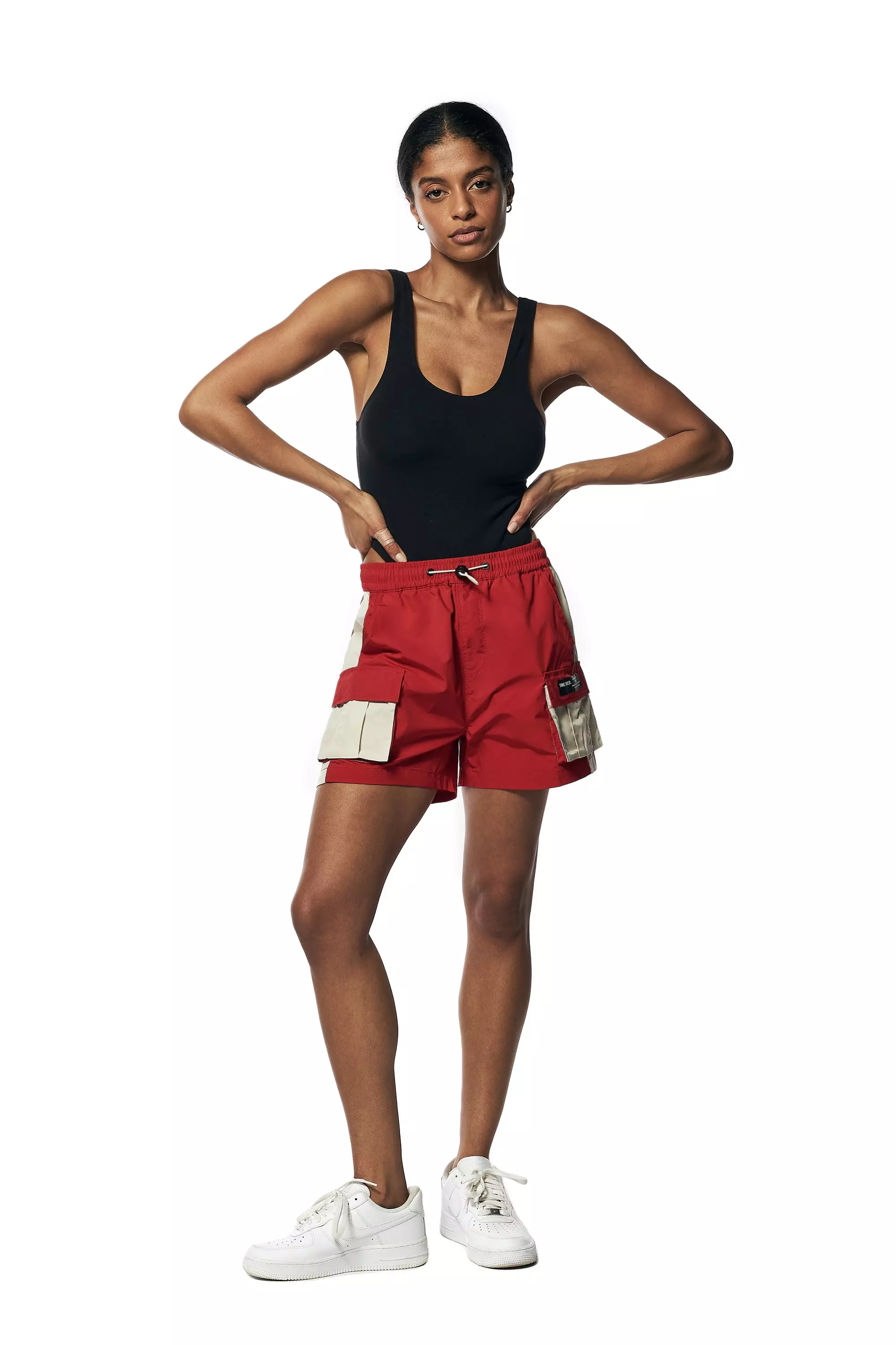 Smoke Rise Women's Cargo Slouch Shorts - Red