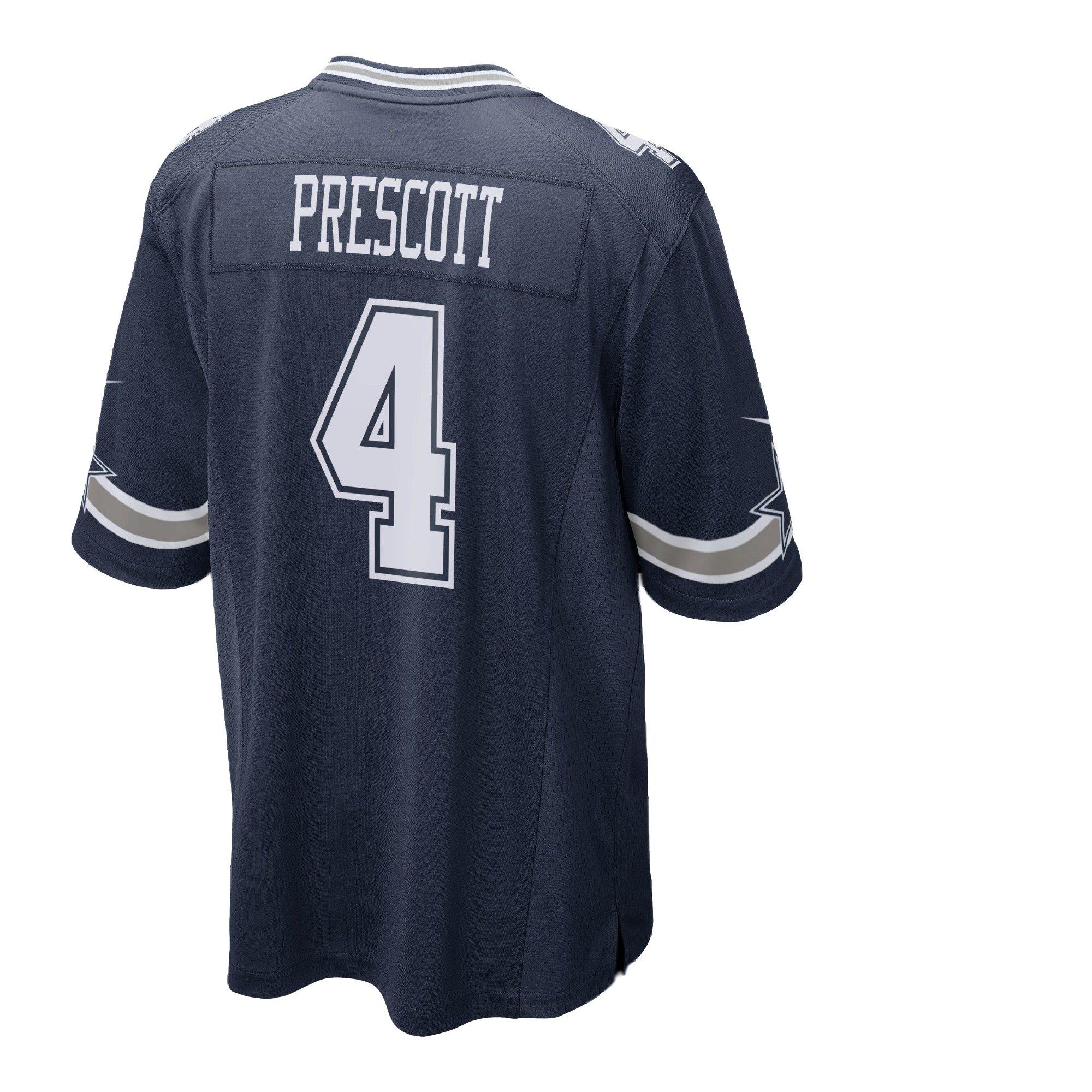 Dak Prescott Authentic Signed Navy Blue Pro Style Jersey w/ Grey