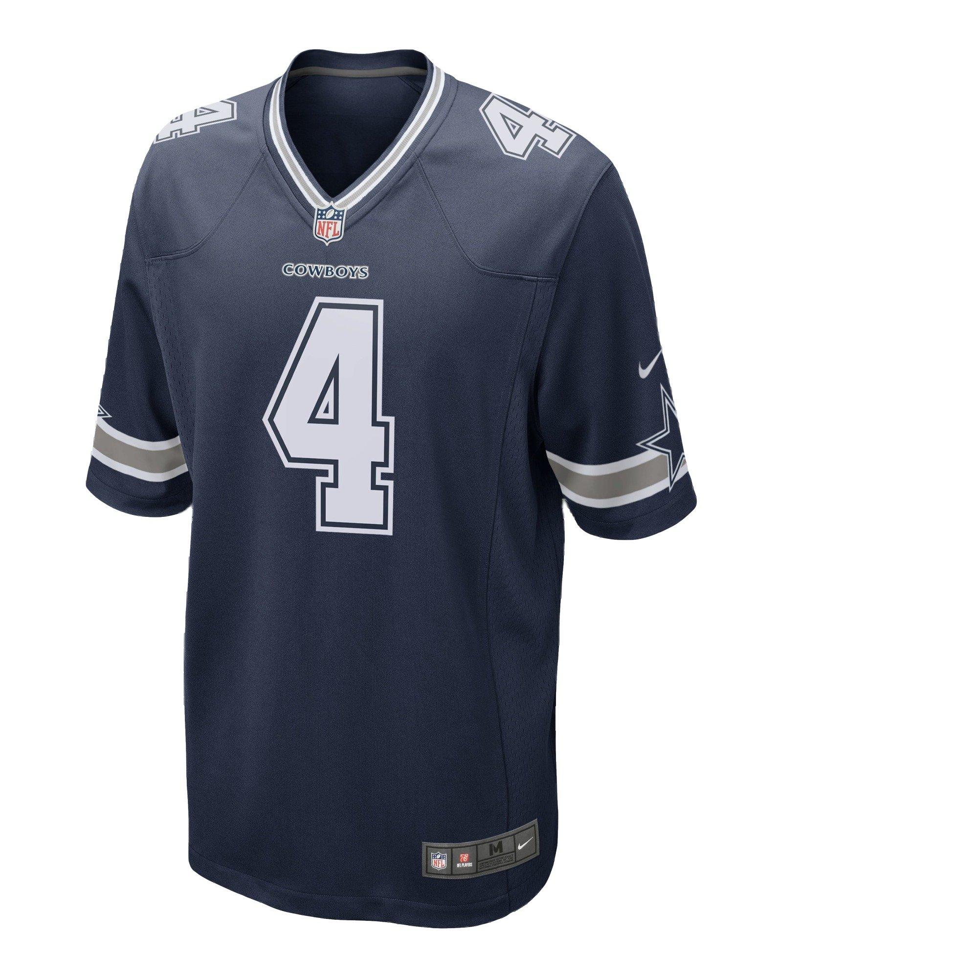 Nike Men's Dallas Cowboys Dak Prescott '23 Game Jersey - NAVY Thumbnail View 2