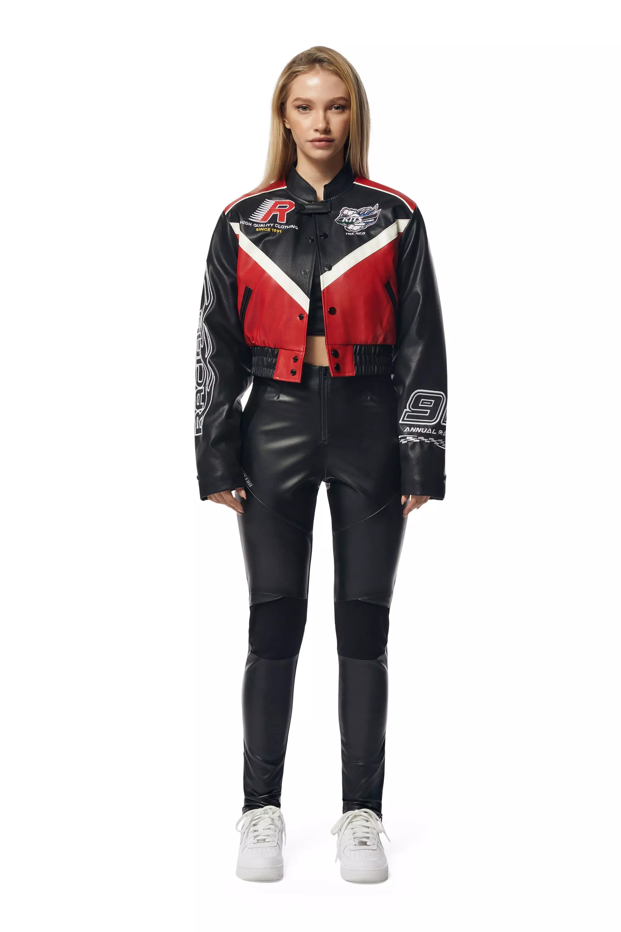 Smoke Rise Women's Racing Theme Jacket - Red - RED