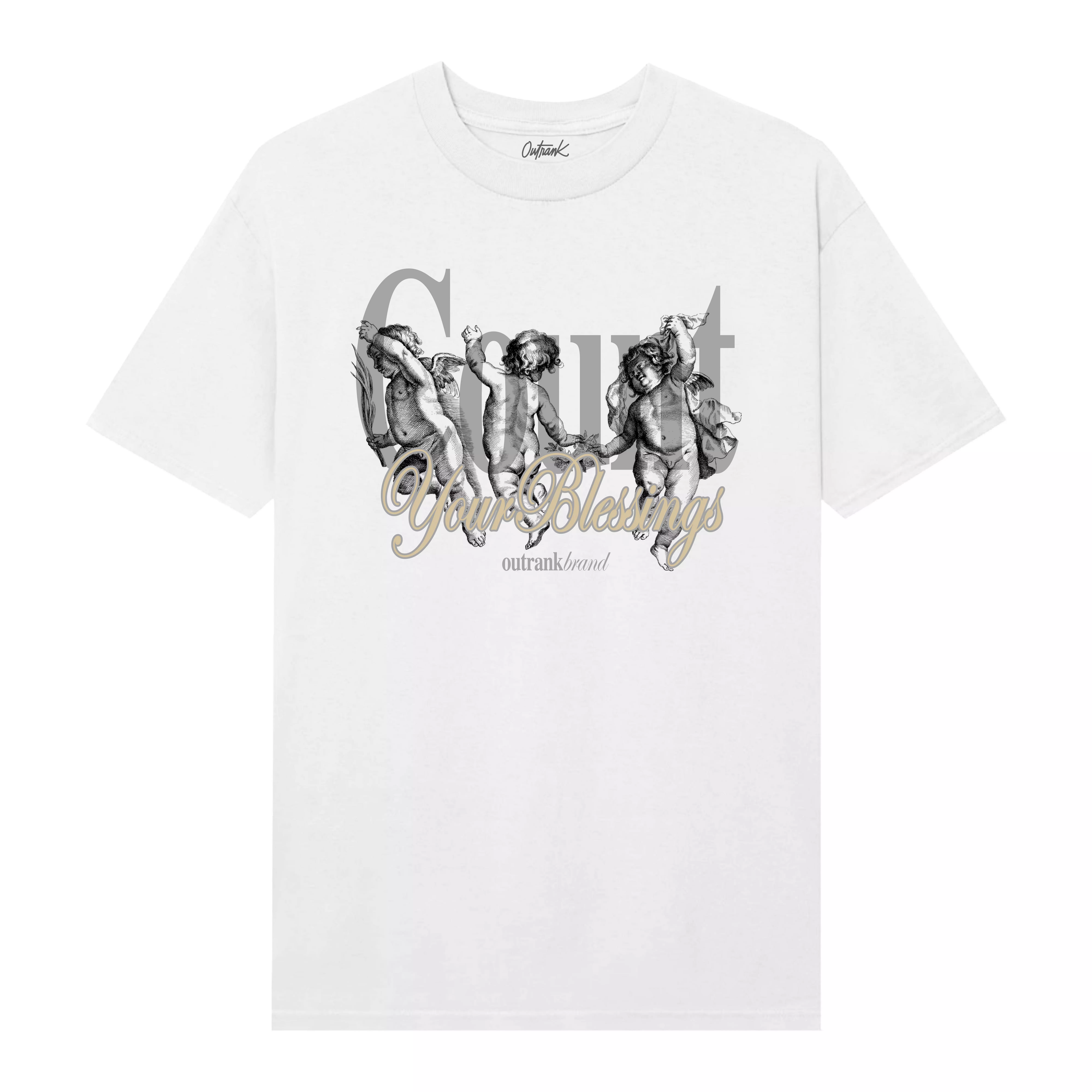 Outrank Men's Count Your Blessings Tee - WHITE