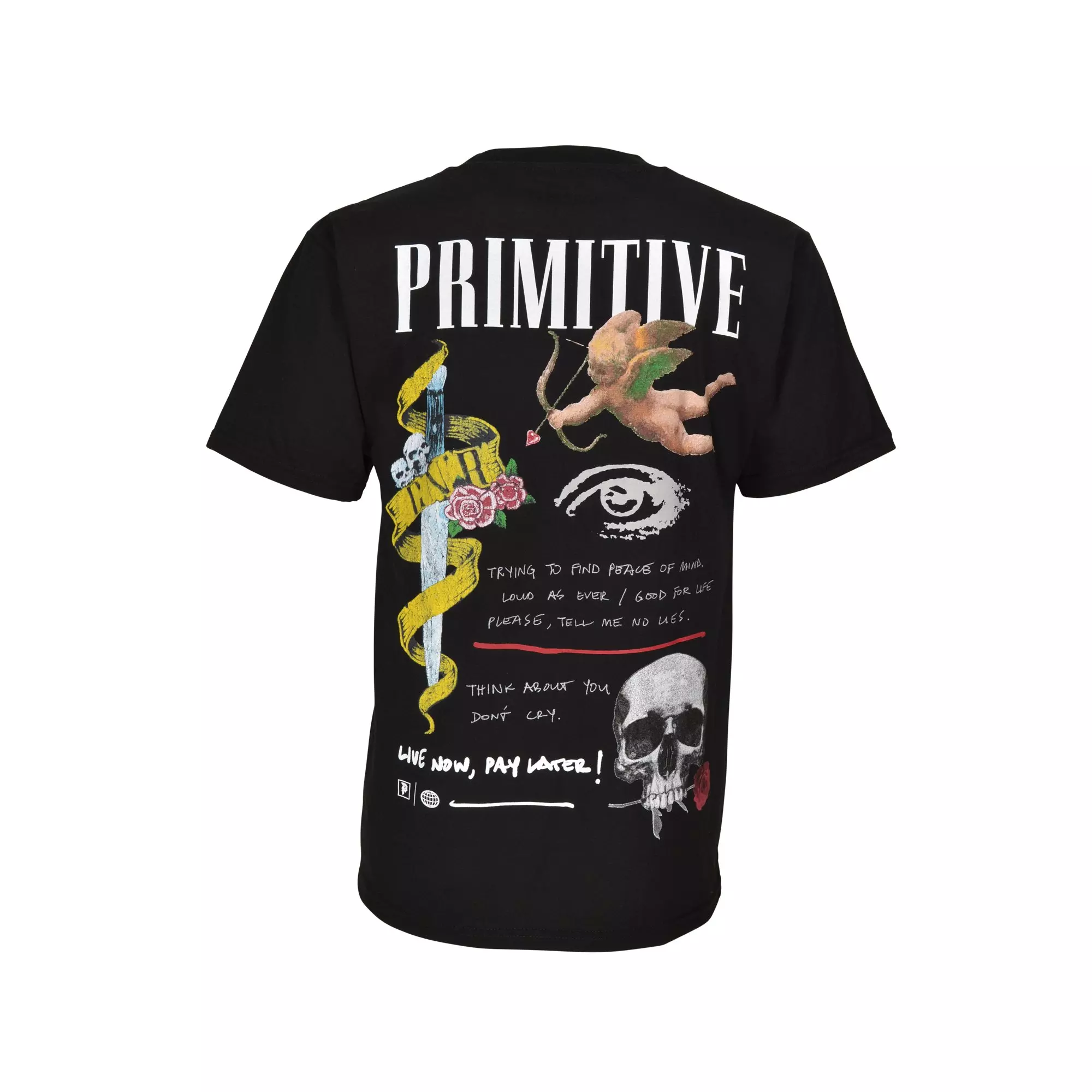 Primitive Men's Don't Cry Tee - Black - BLACK