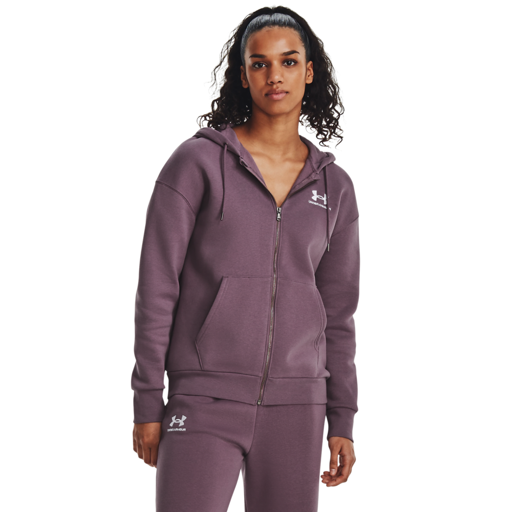 Under Armour Women's Essential Fleece Full-Zip Hoodie - Misty Purple - PURPLE Thumbnail View 1