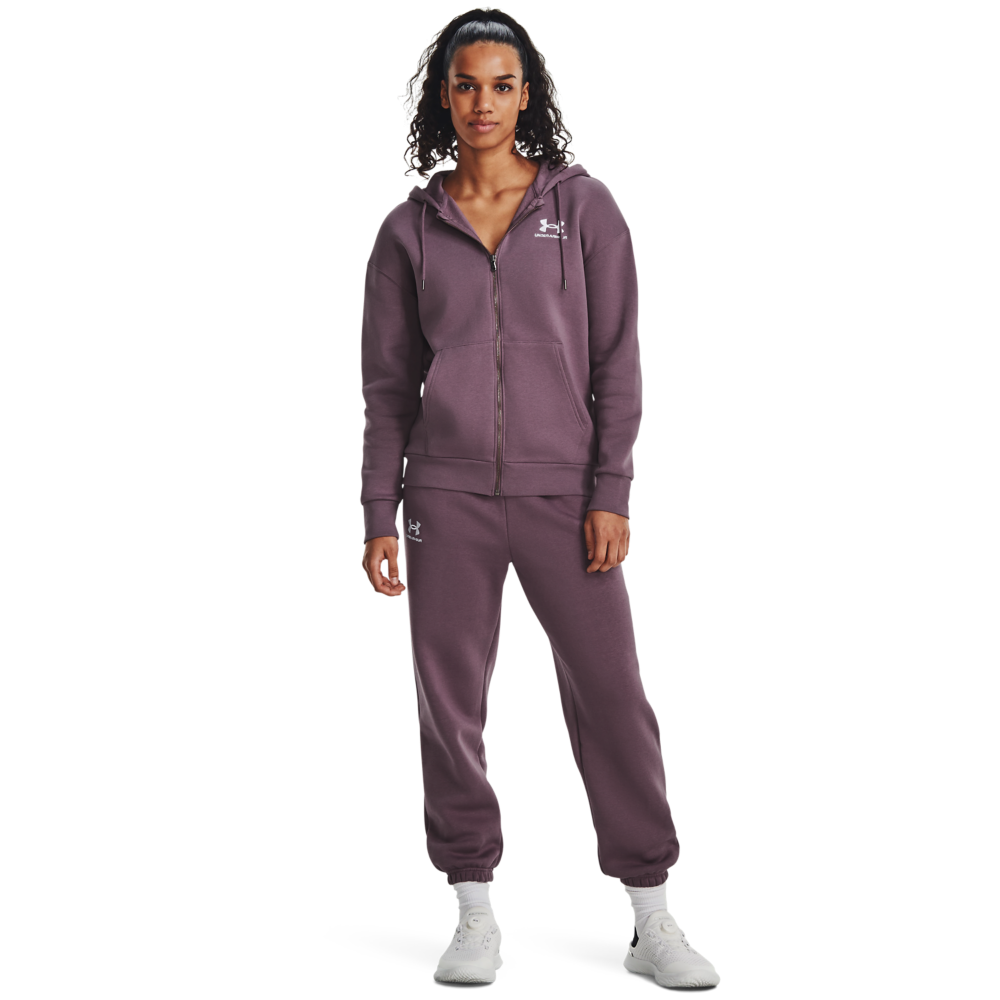 Under Armour Women's Essential Fleece Full-Zip Hoodie - Misty Purple - PURPLE Thumbnail View 4
